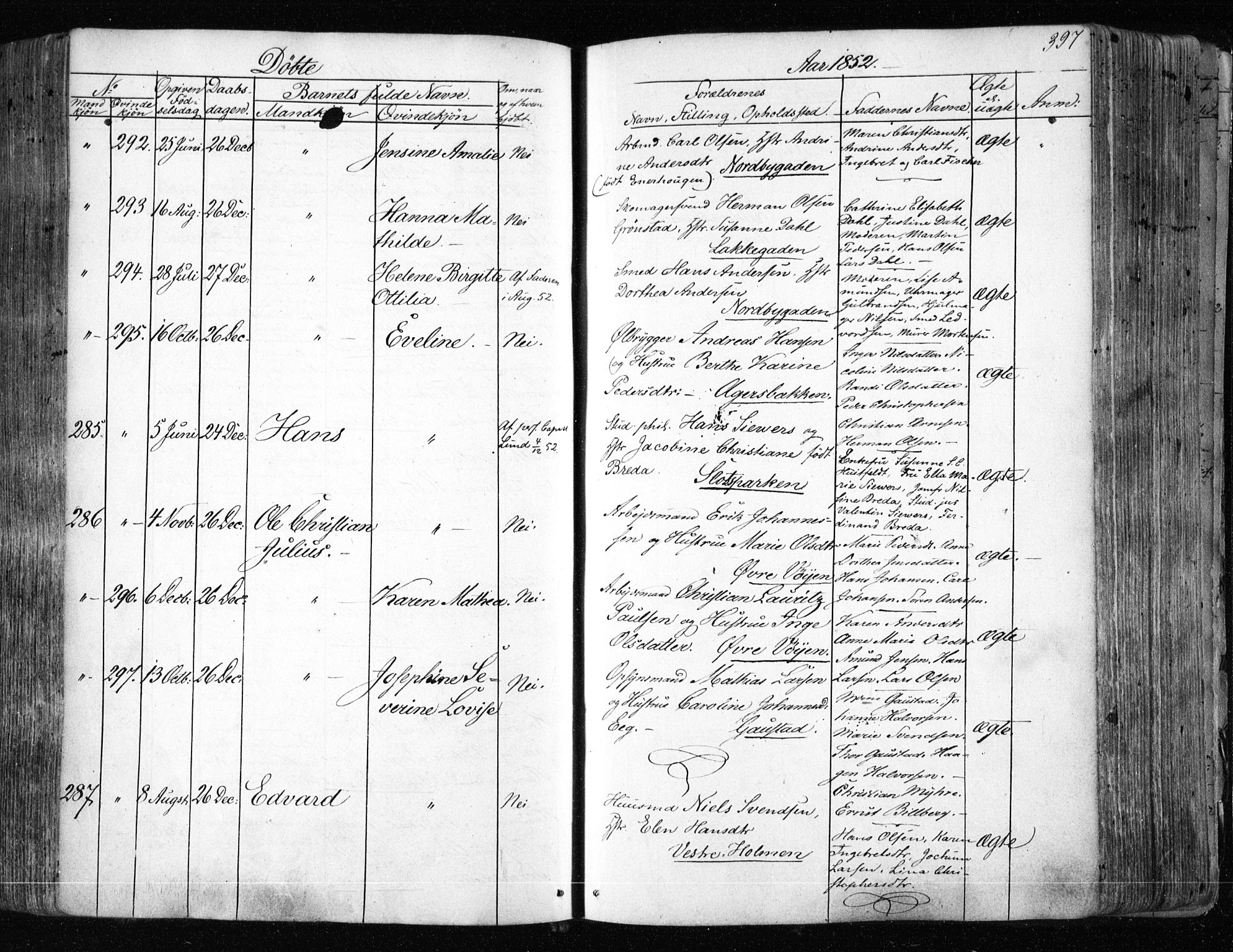 Aker prestekontor kirkebøker, AV/SAO-A-10861/F/L0019: Parish register (official) no. 19, 1842-1852, p. 397