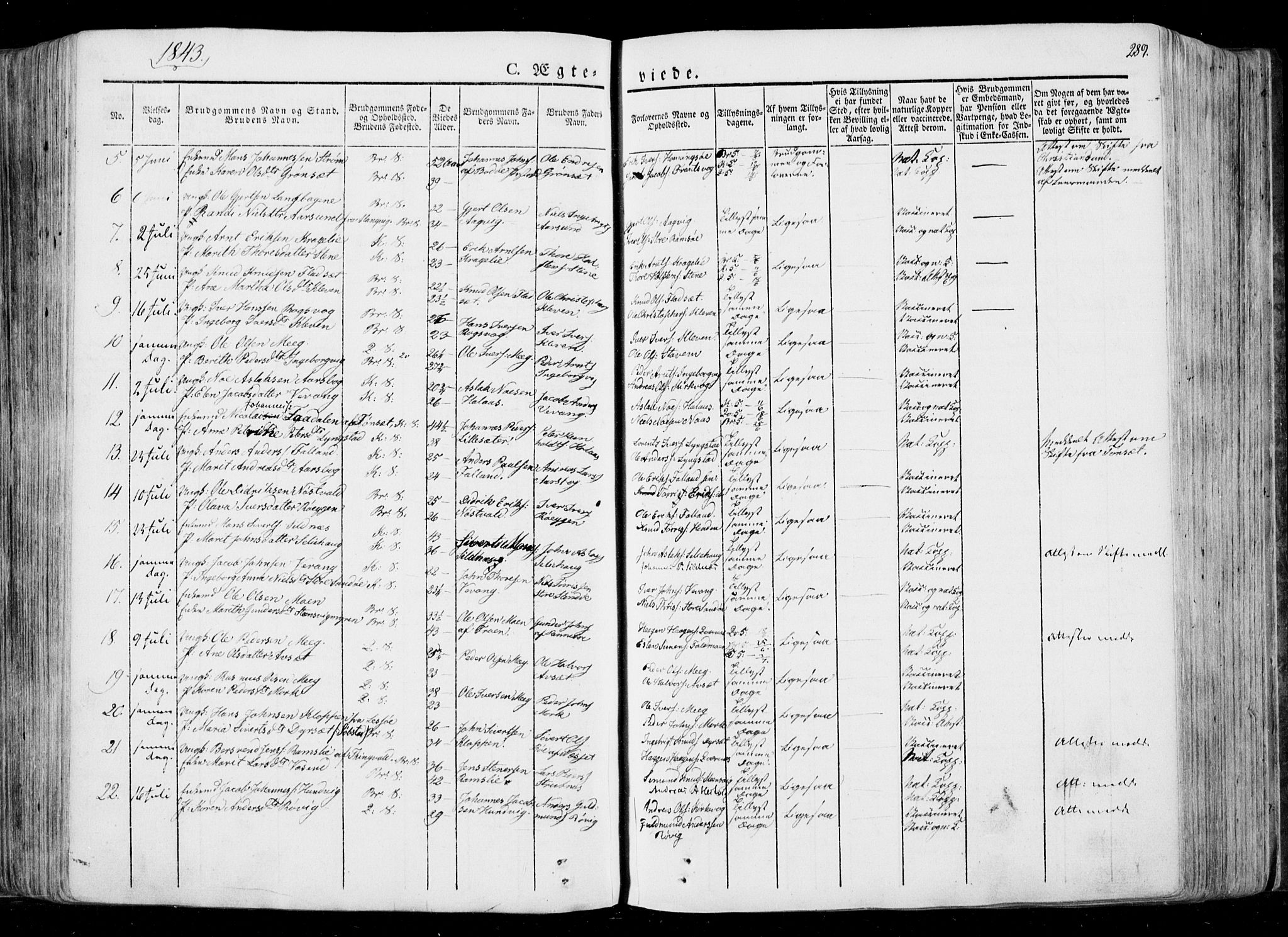 Ministerialprotokoller, klokkerbøker og fødselsregistre - Møre og Romsdal, SAT/A-1454/568/L0803: Parish register (official) no. 568A10, 1830-1853, p. 289