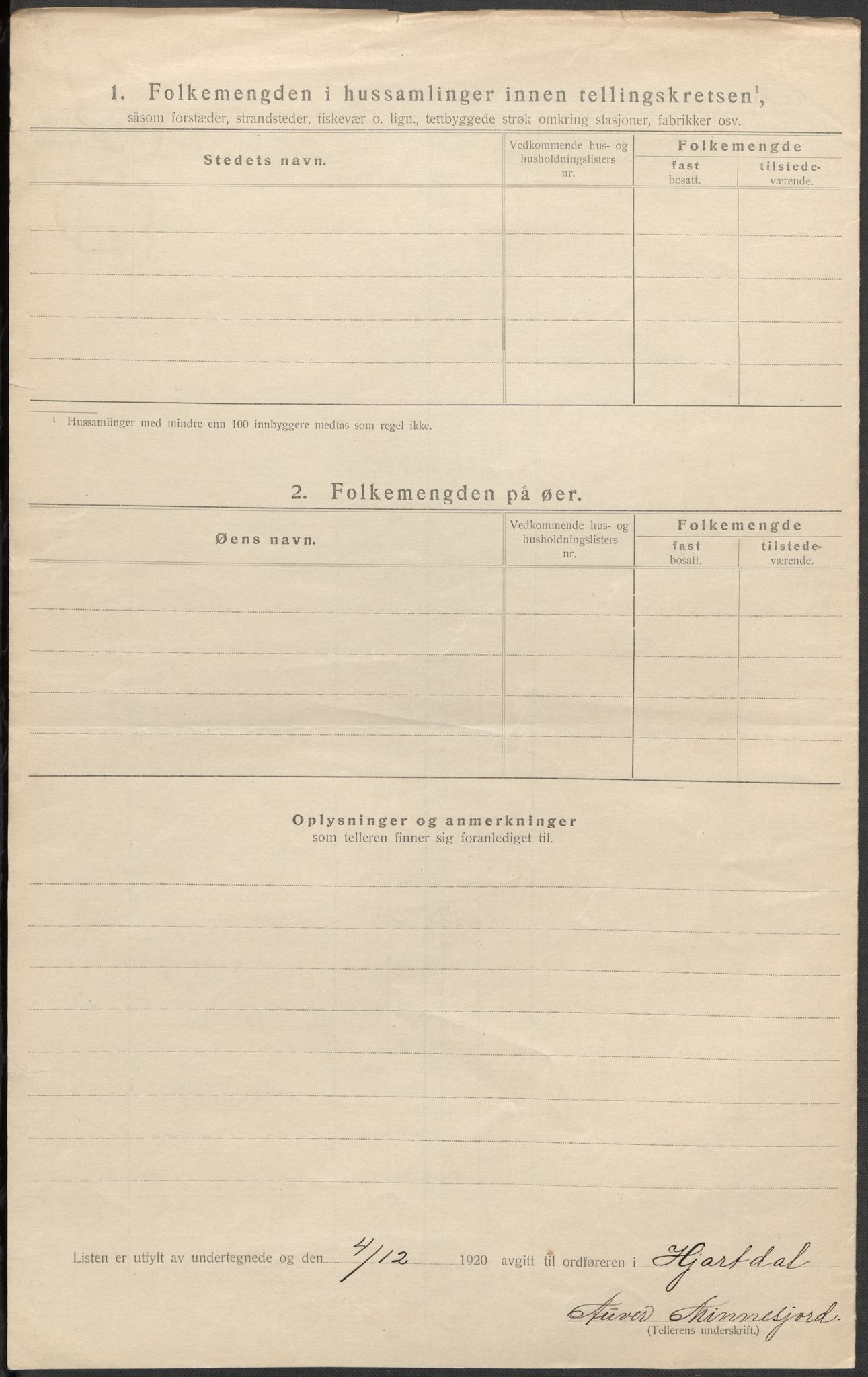 SAKO, 1920 census for Hjartdal, 1920, p. 13