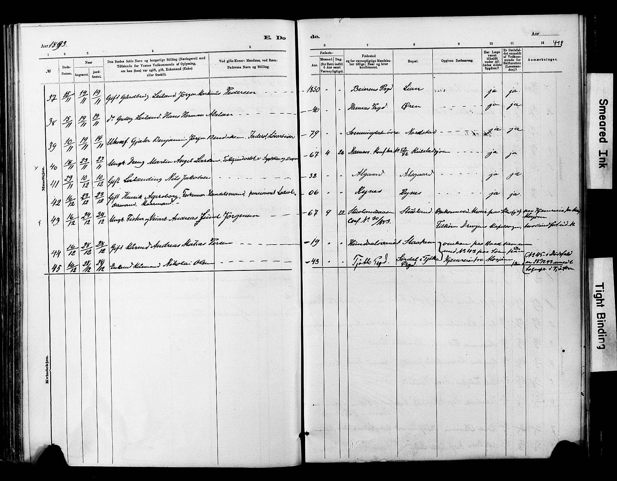 Ministerialprotokoller, klokkerbøker og fødselsregistre - Nordland, SAT/A-1459/820/L0295: Parish register (official) no. 820A16, 1880-1896, p. 418