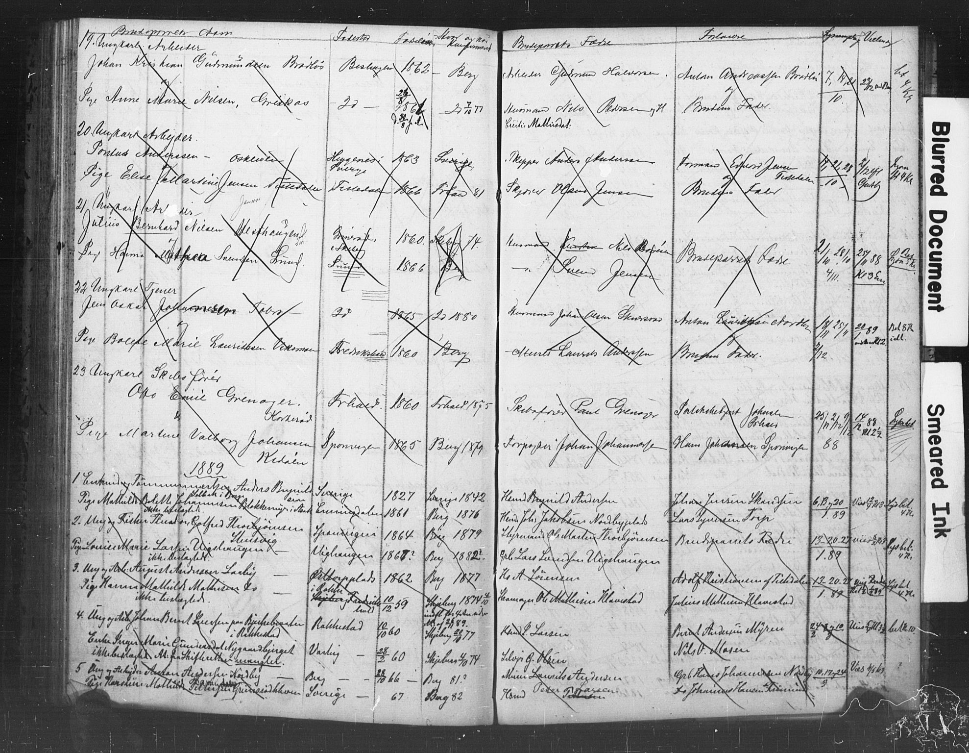 Berg prestekontor Kirkebøker, AV/SAO-A-10902/H/Ha/L0001: Banns register no. I 1, 1857-1894