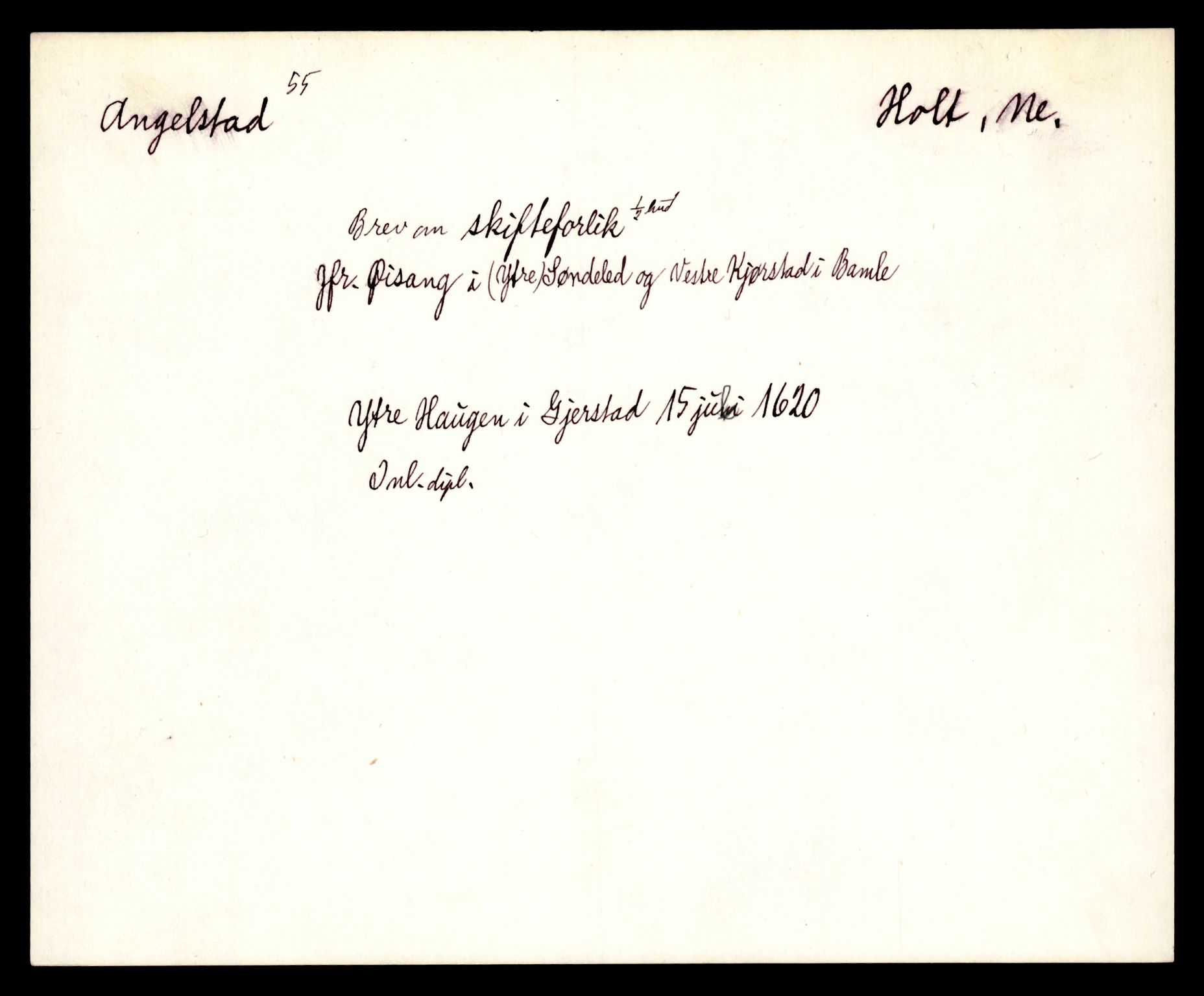 Riksarkivets diplomsamling, AV/RA-EA-5965/F35/F35e/L0023: Registreringssedler Aust-Agder 1, 1400-1700, p. 137