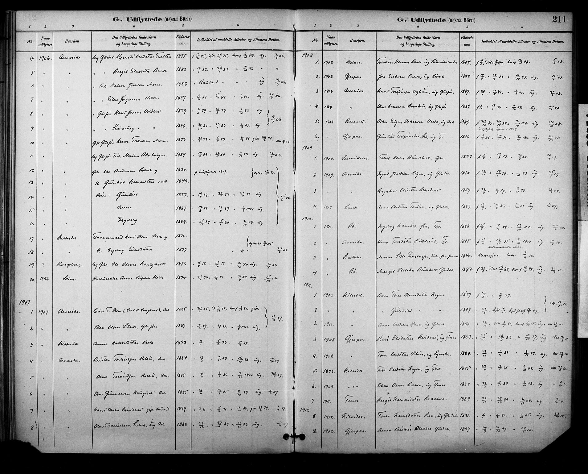 Sauherad kirkebøker, SAKO/A-298/F/Fa/L0009: Parish register (official) no. I 9, 1887-1912, p. 211