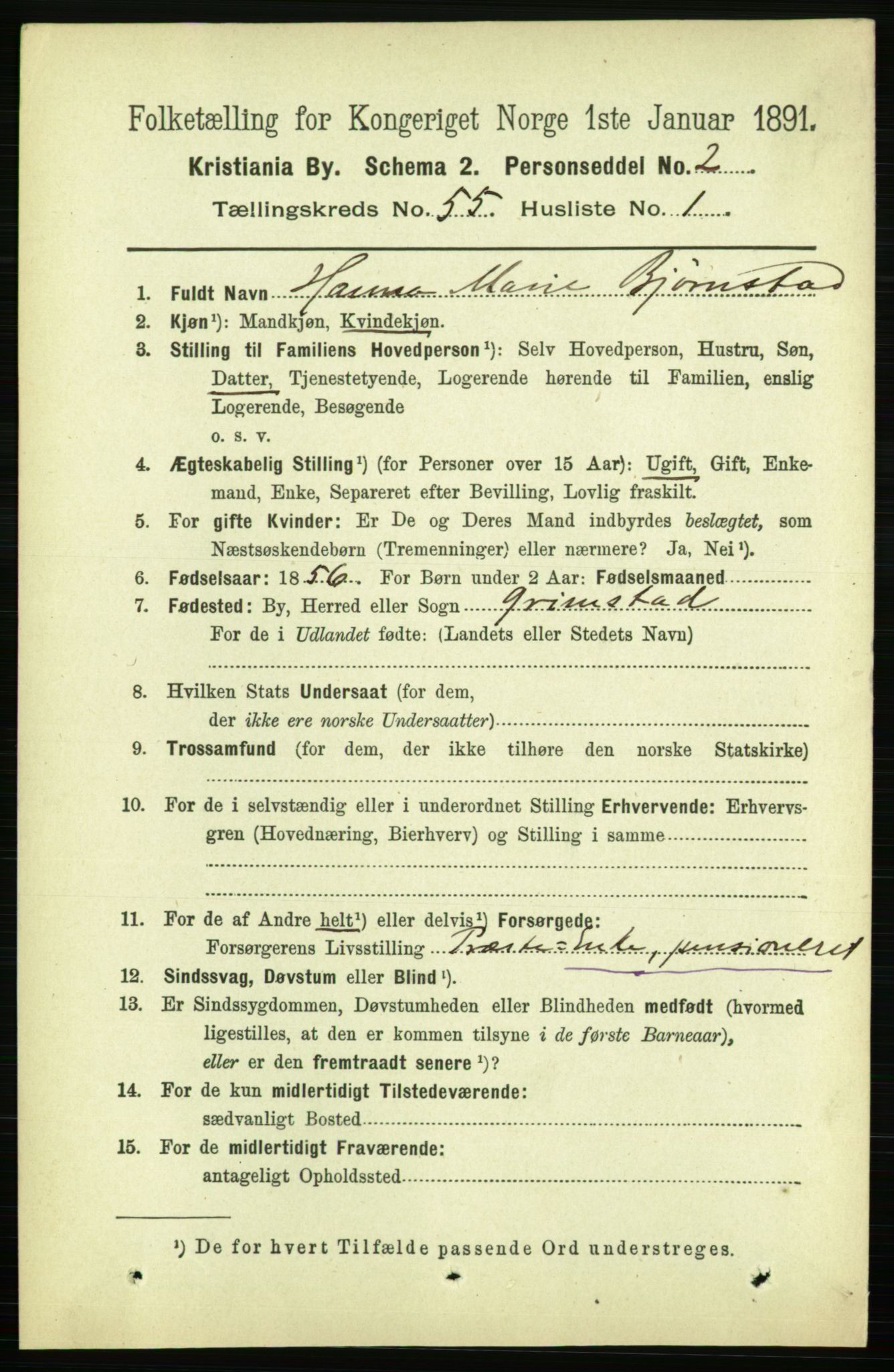 RA, 1891 census for 0301 Kristiania, 1891, p. 30078