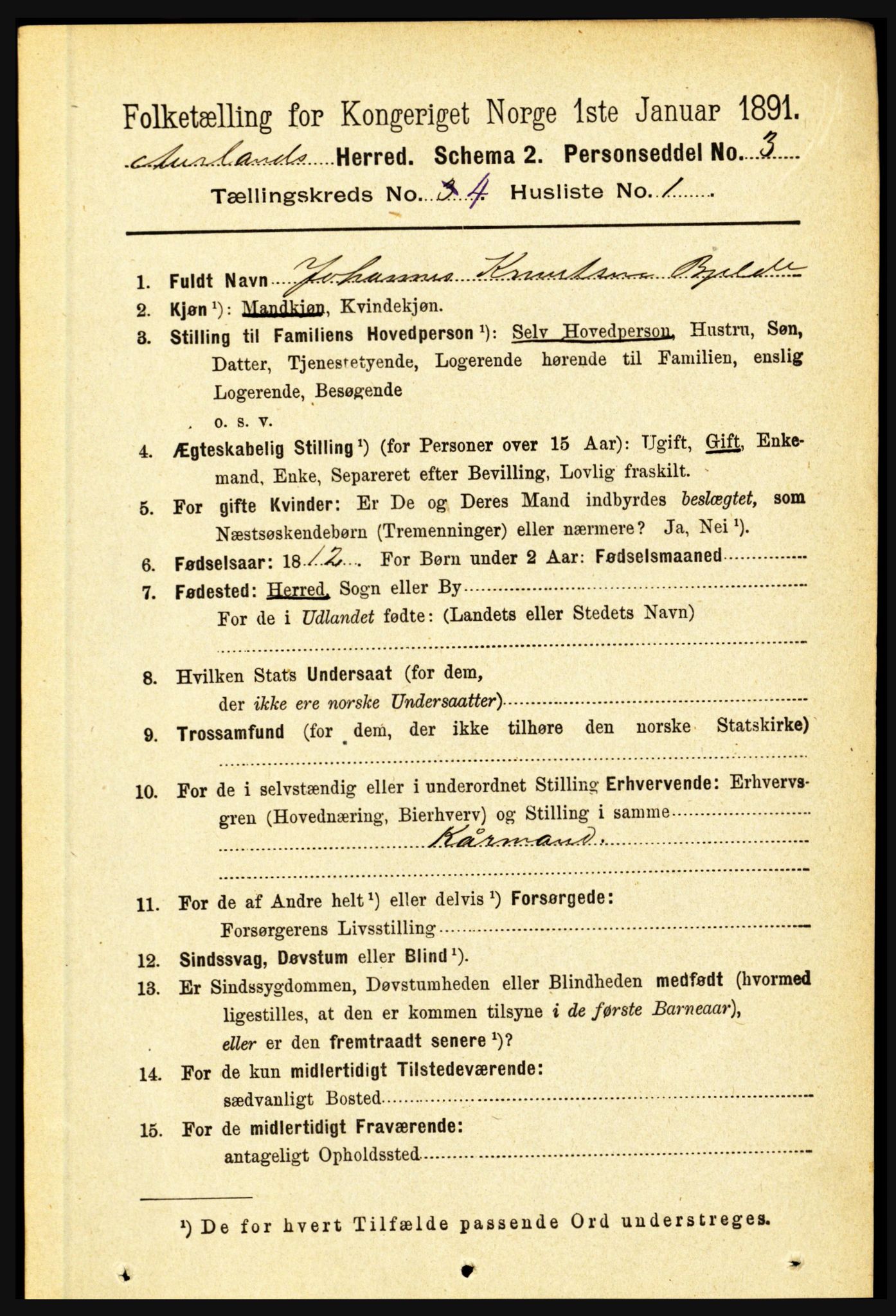 RA, 1891 census for 1421 Aurland, 1891, p. 1360