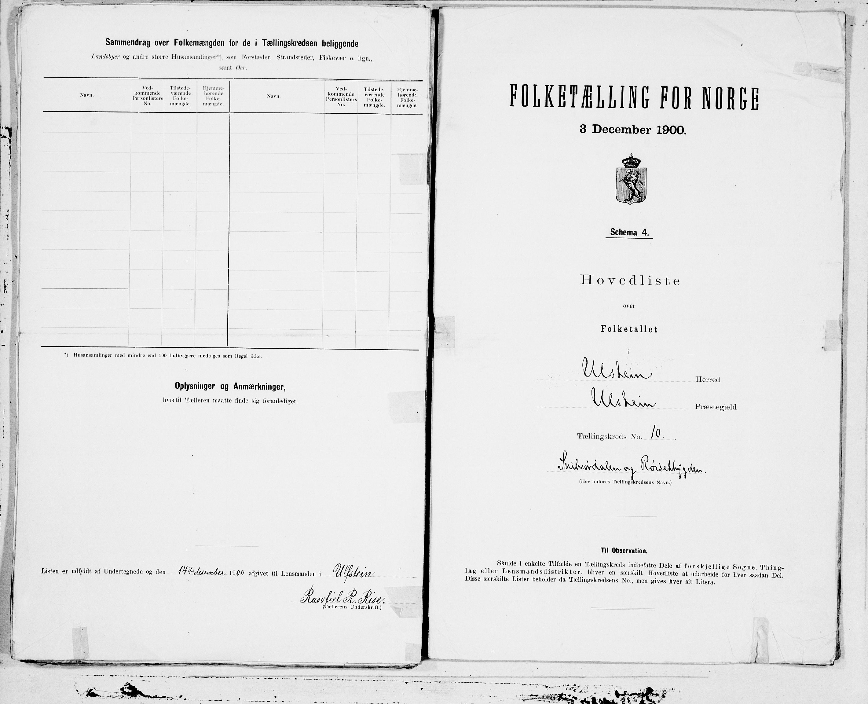 SAT, 1900 census for Ulstein, 1900, p. 20