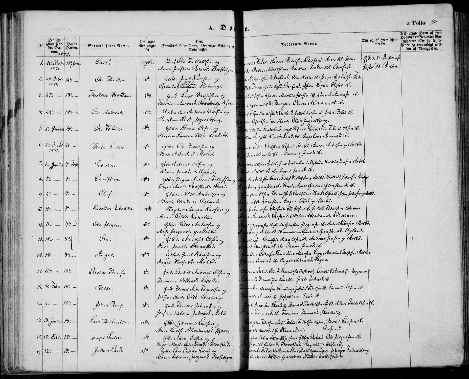 Oddernes sokneprestkontor, AV/SAK-1111-0033/F/Fa/Faa/L0008: Parish register (official) no. A 8, 1864-1880, p. 50