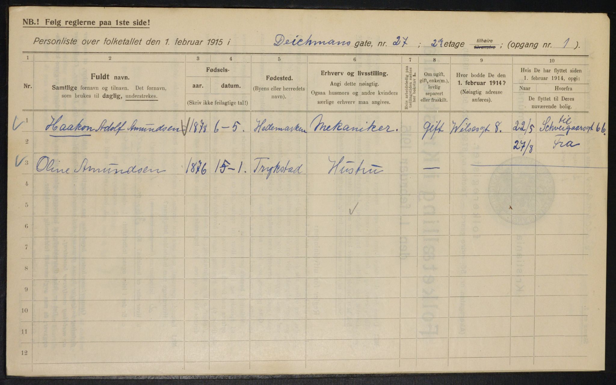 OBA, Municipal Census 1915 for Kristiania, 1915, p. 15804