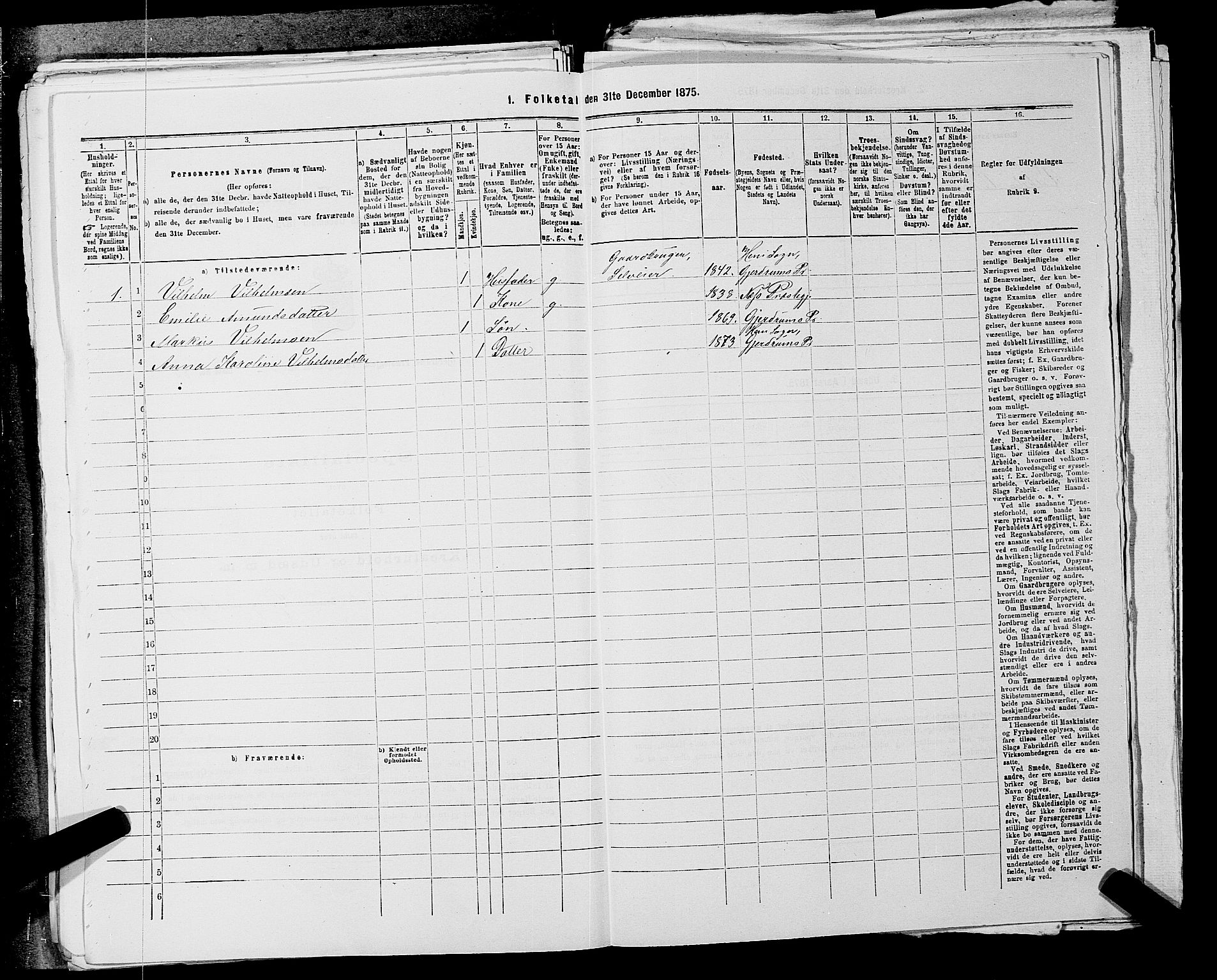 RA, 1875 census for 0234P Gjerdrum, 1875, p. 554