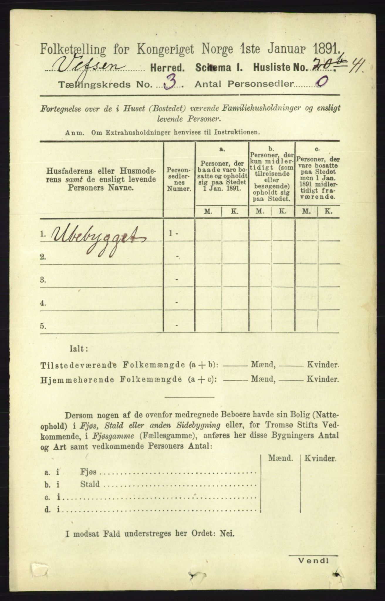 RA, 1891 census for 1824 Vefsn, 1891, p. 1274