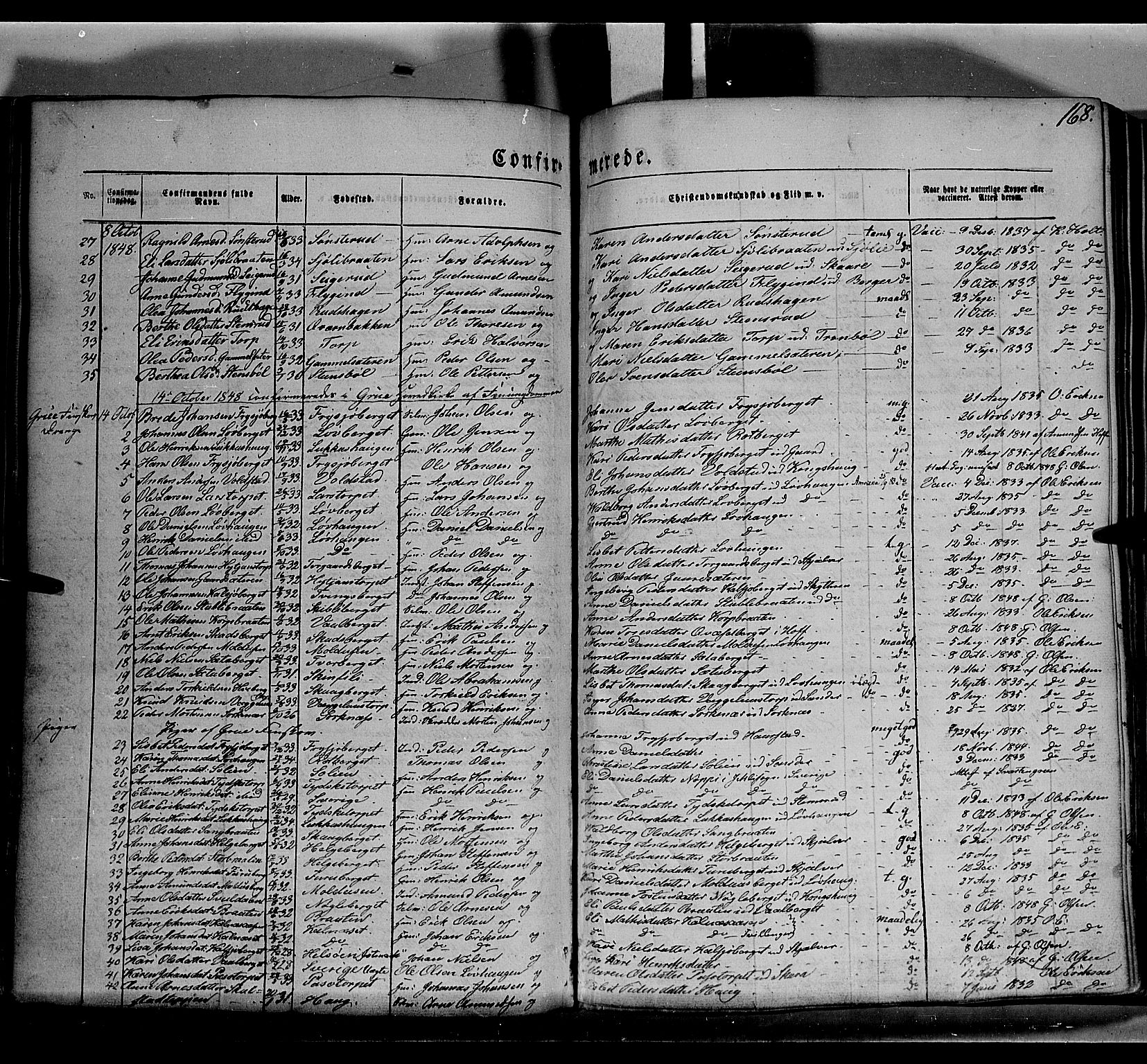 Grue prestekontor, AV/SAH-PREST-036/H/Ha/Haa/L0008: Parish register (official) no. 8, 1847-1858, p. 168