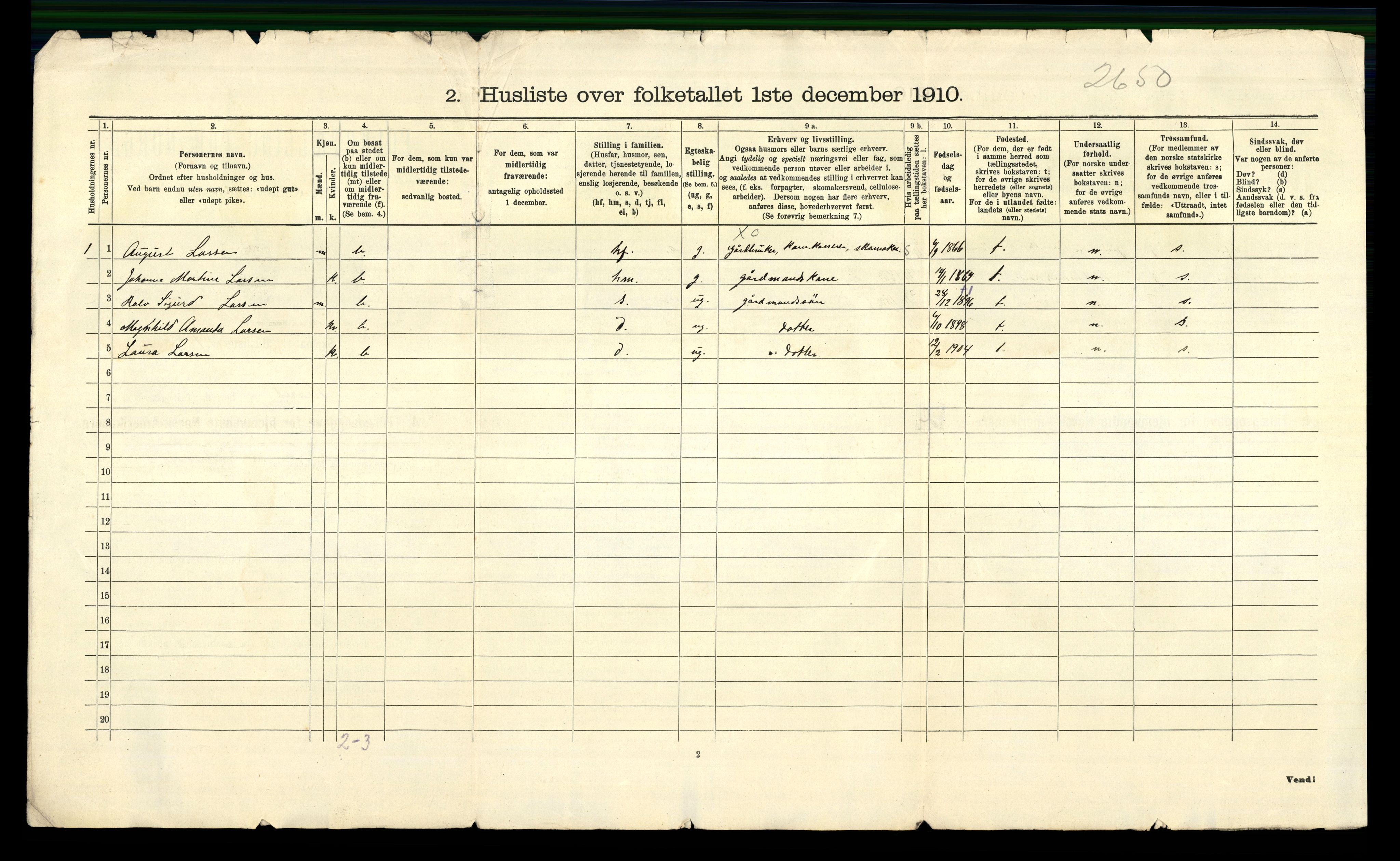 RA, 1910 census for Herad, 1910, p. 21