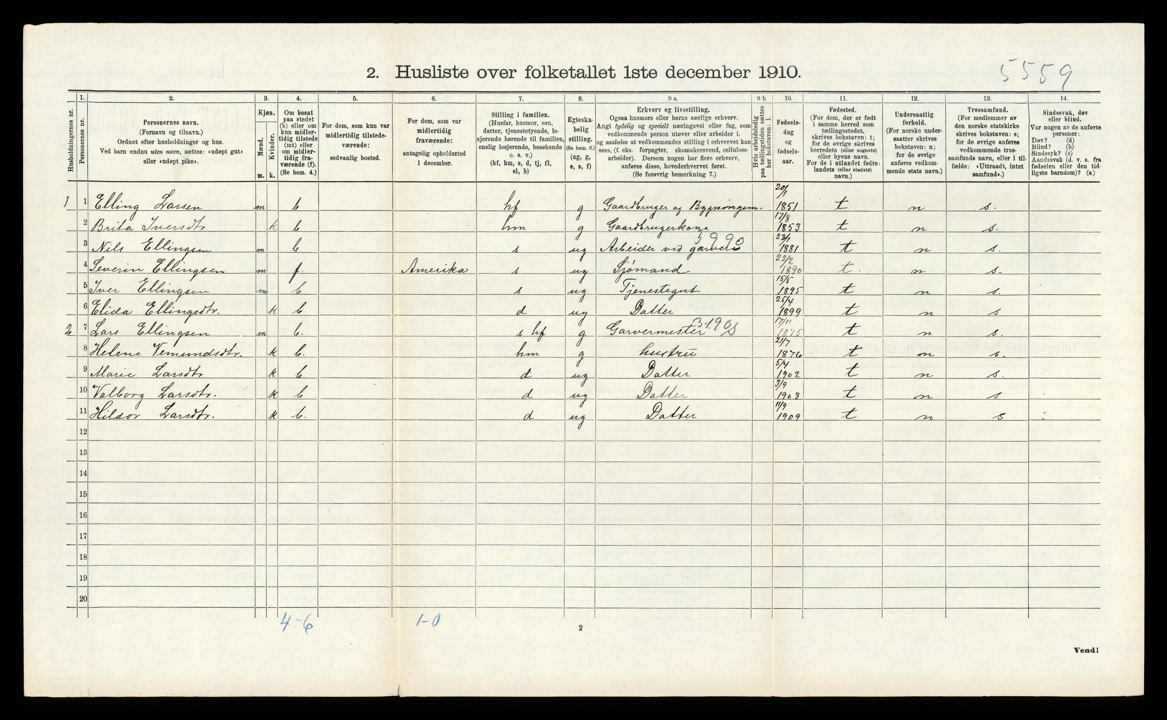 RA, 1910 census for Alversund, 1910, p. 805