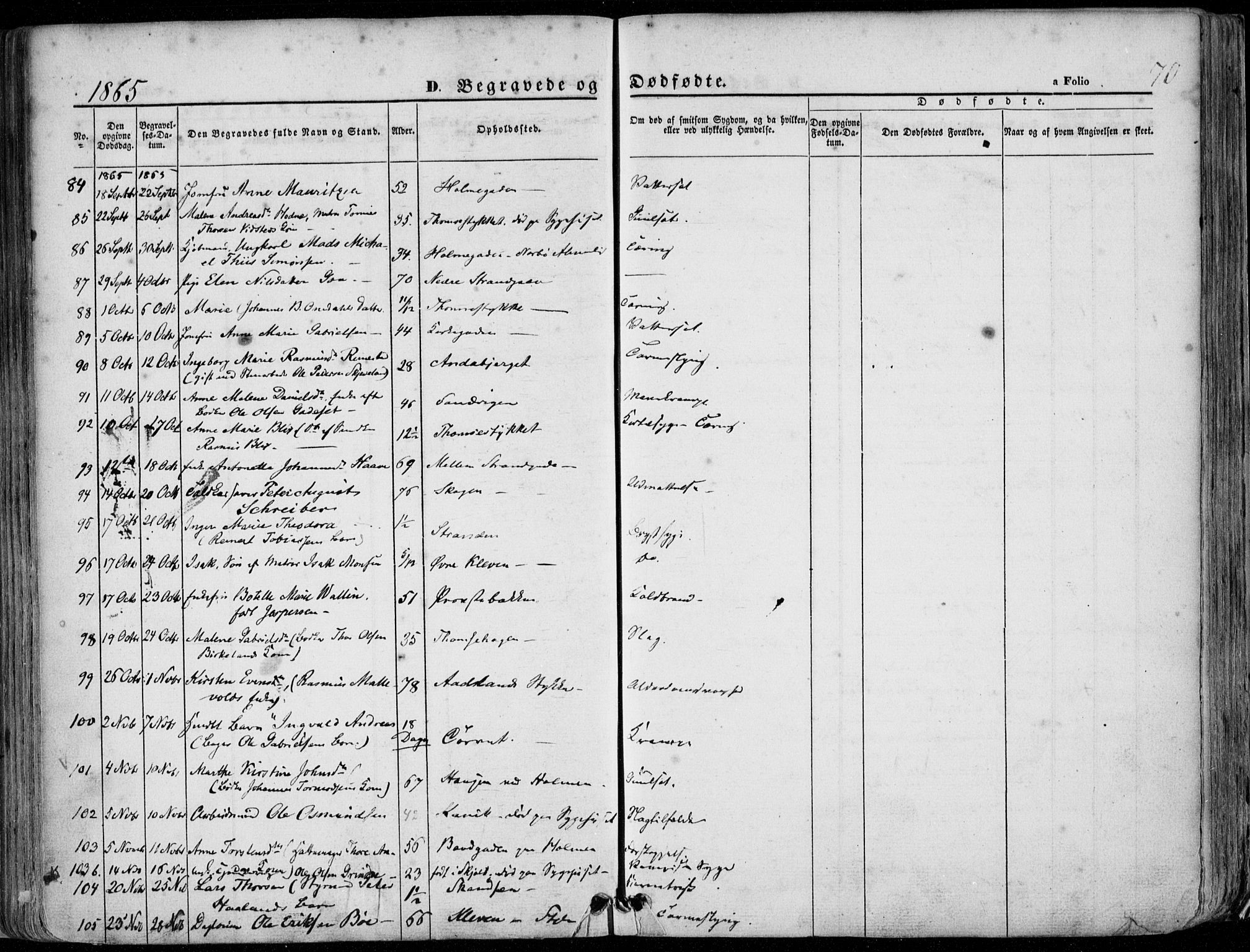 Domkirken sokneprestkontor, SAST/A-101812/001/30/30BA/L0020: Parish register (official) no. A 19, 1858-1877, p. 70