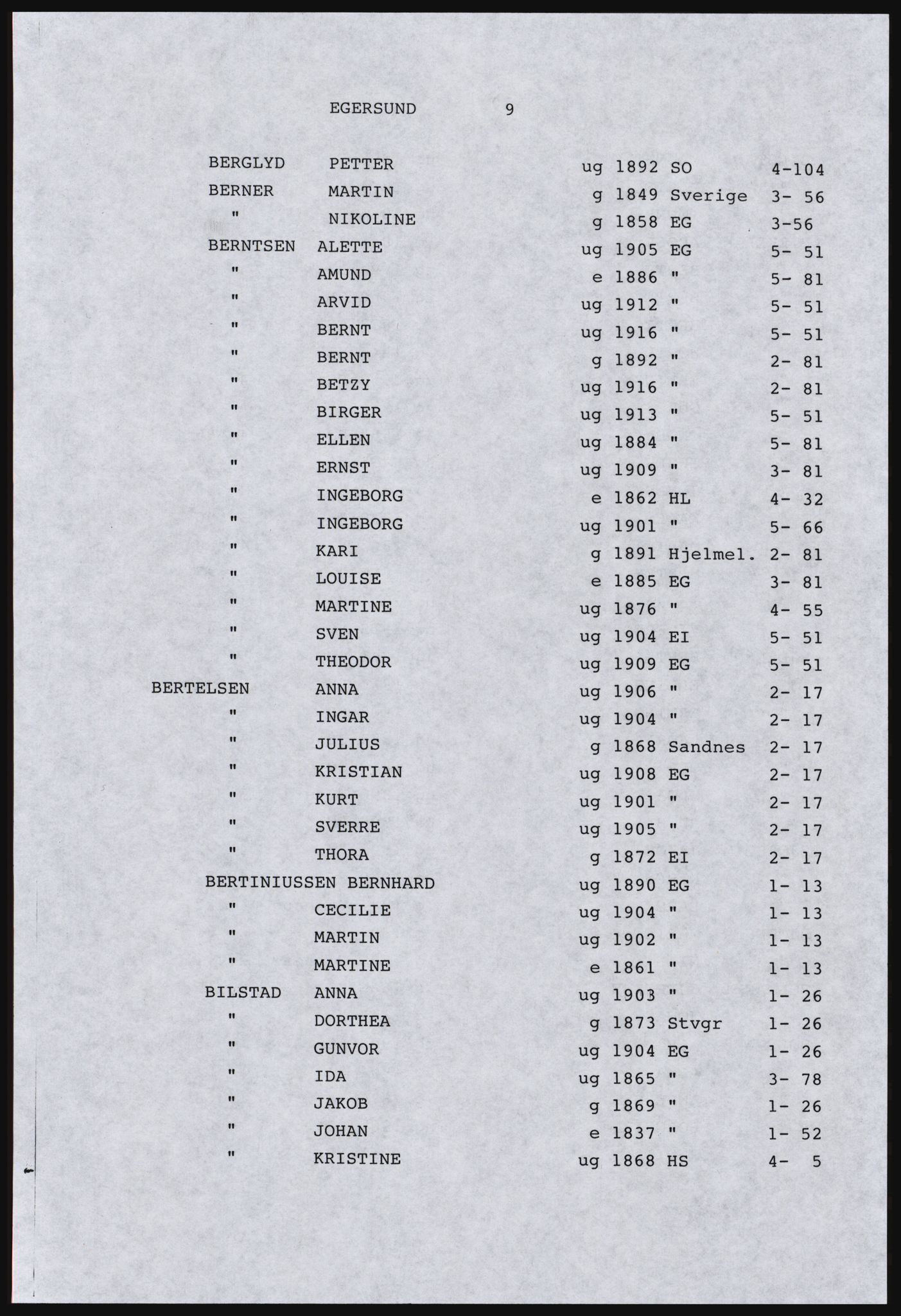 SAST, Copy of 1920 census for Dalane, 1920, p. 15