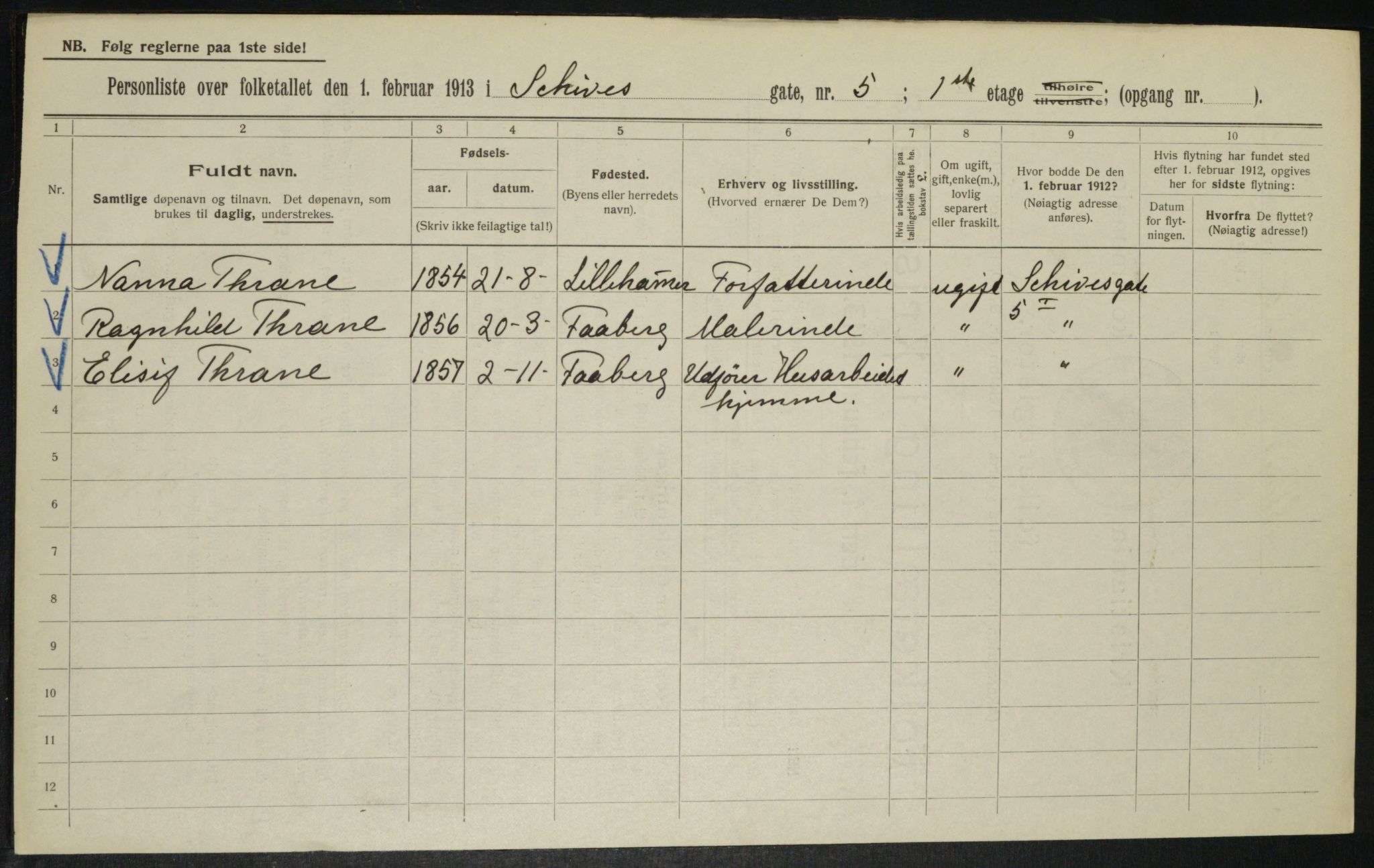 OBA, Municipal Census 1913 for Kristiania, 1913, p. 89567