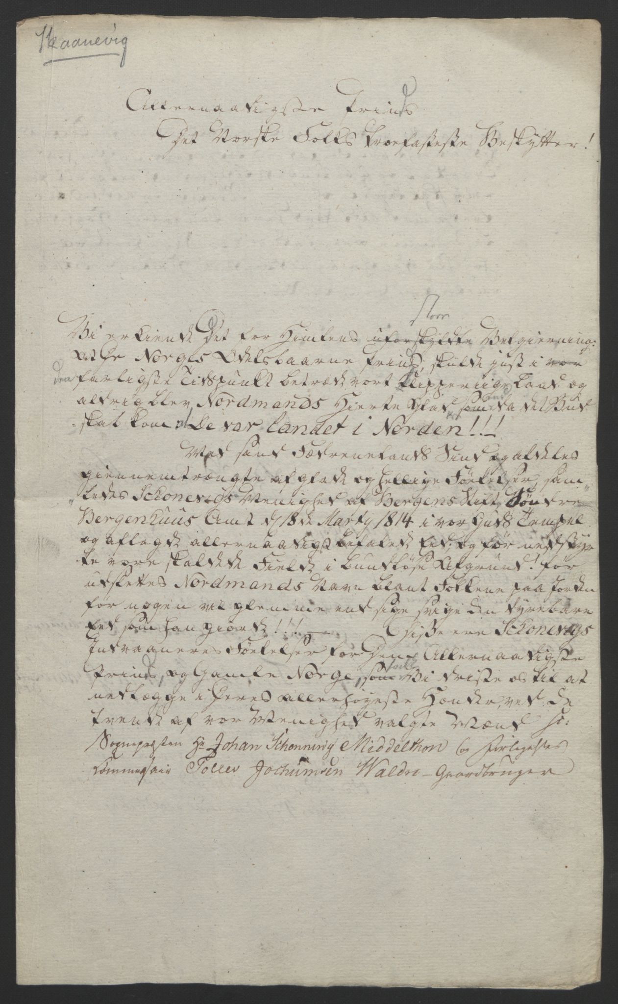 Statsrådssekretariatet, RA/S-1001/D/Db/L0008: Fullmakter for Eidsvollsrepresentantene i 1814. , 1814, p. 294