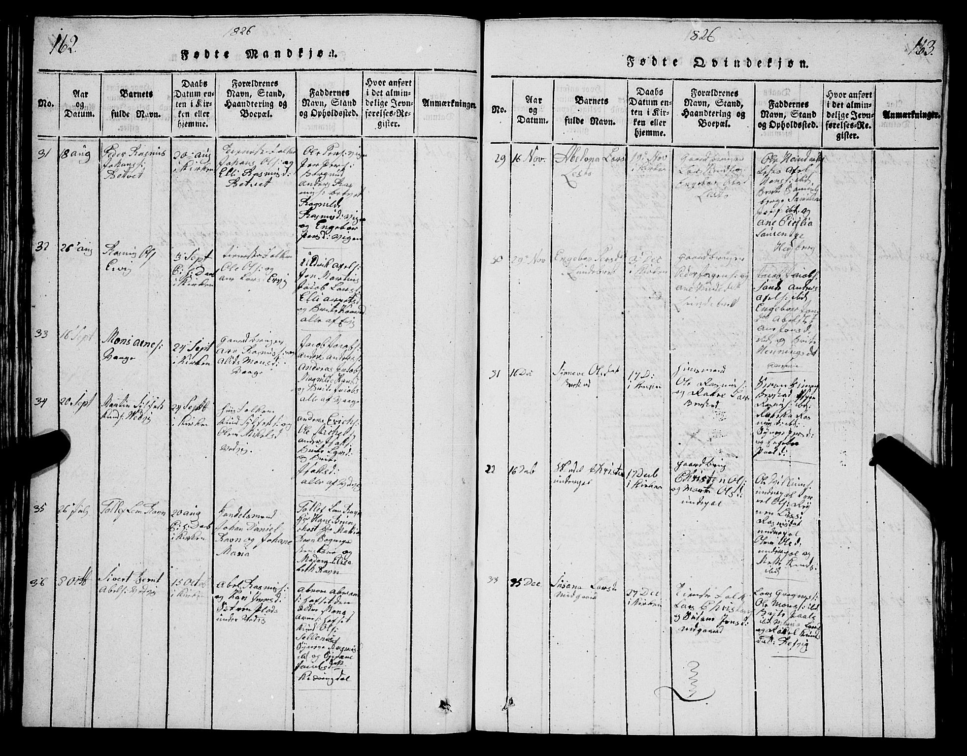 Selje sokneprestembete, AV/SAB-A-99938/H/Ha/Hab/Haba: Parish register (copy) no. A 1, 1816-1828, p. 162-163