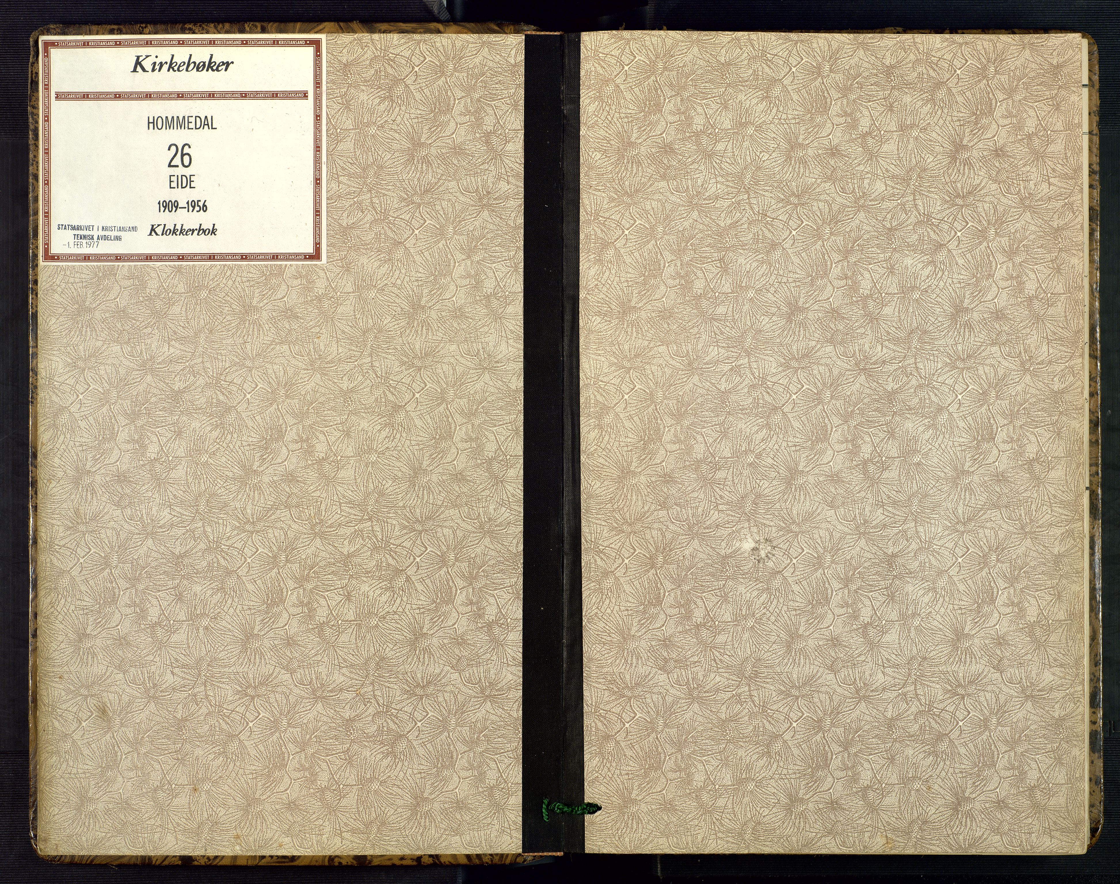 Hommedal sokneprestkontor, SAK/1111-0023/F/Fb/Fba/L0005: Parish register (copy) no. B 5, 1909-1957