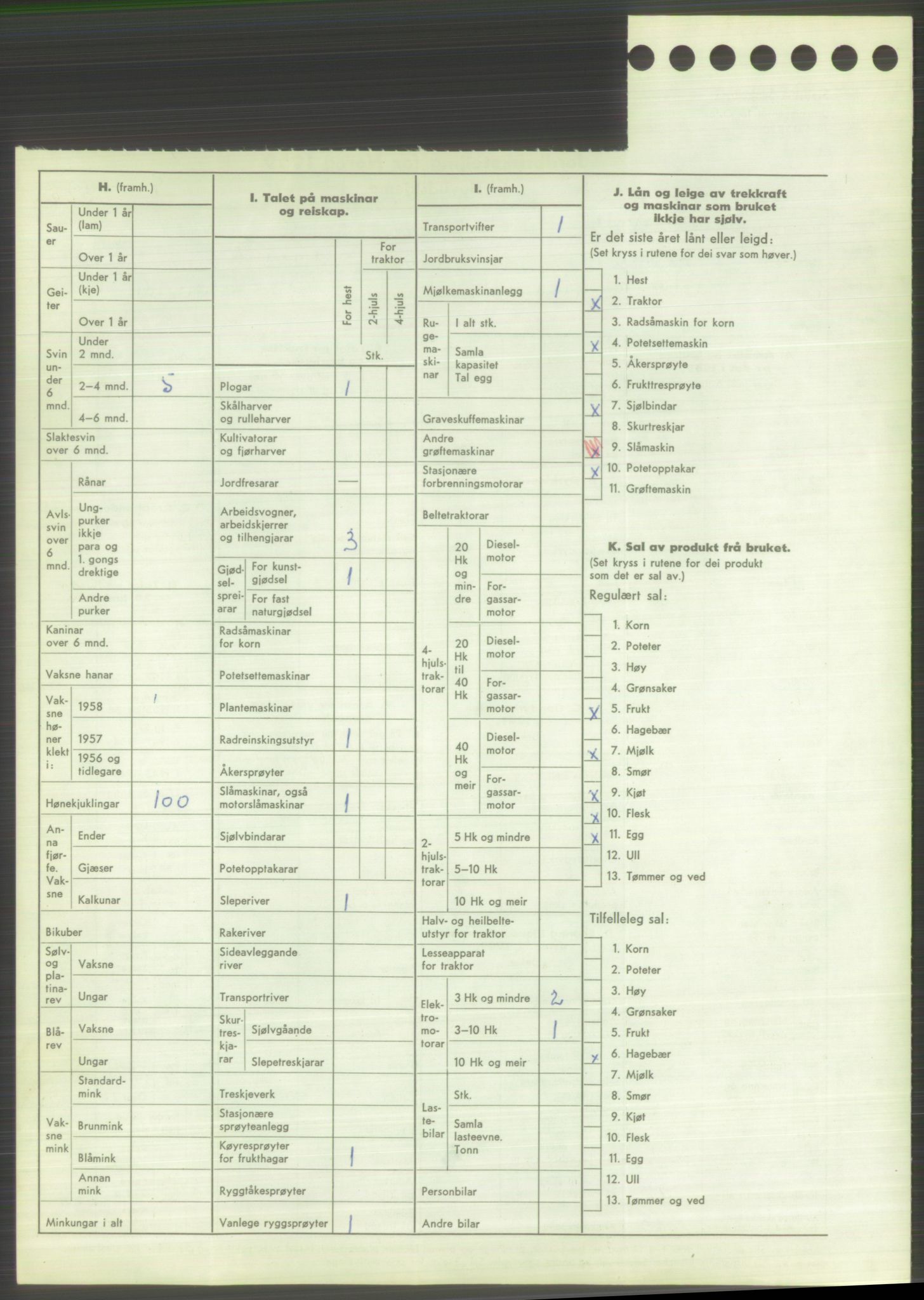 Statistisk sentralbyrå, Næringsøkonomiske emner, Jordbruk, skogbruk, jakt, fiske og fangst, AV/RA-S-2234/G/Gd/L0373: Rogaland: 1130 Strand (kl. 1-2), 1131 Årdal og 1132 Fister, 1959, p. 942