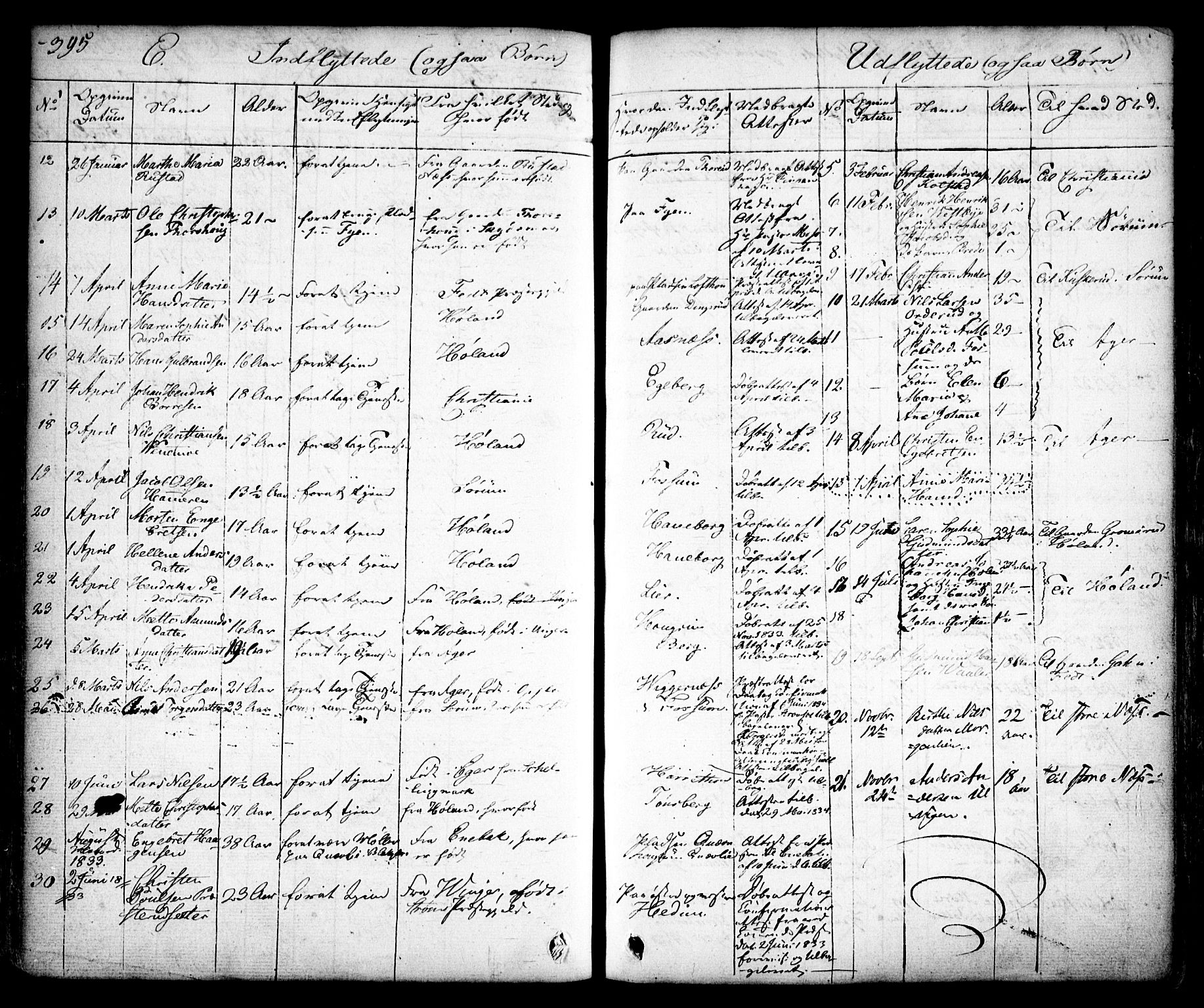 Aurskog prestekontor Kirkebøker, SAO/A-10304a/F/Fa/L0006: Parish register (official) no. I 6, 1829-1853, p. 395