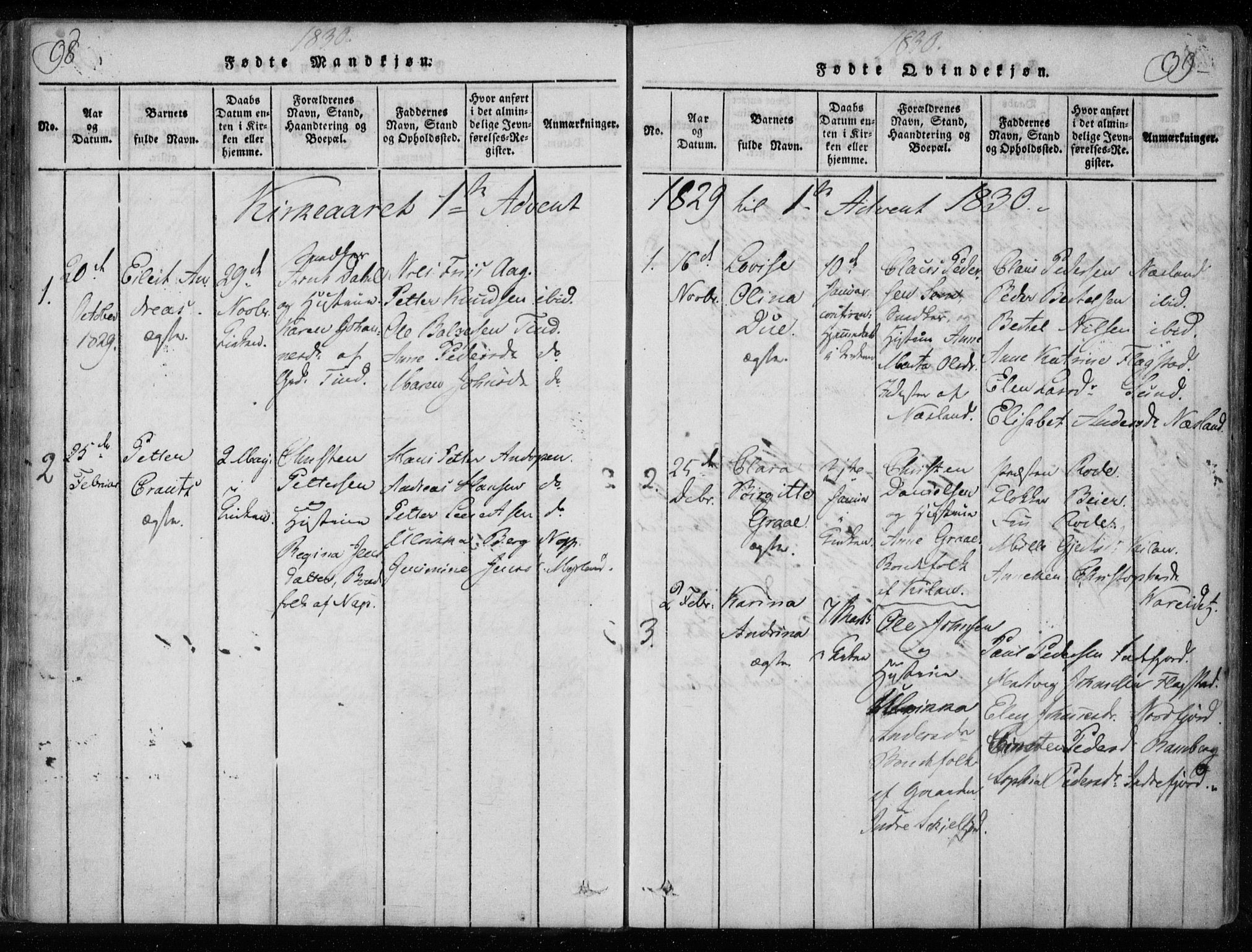 Ministerialprotokoller, klokkerbøker og fødselsregistre - Nordland, SAT/A-1459/885/L1201: Parish register (official) no. 885A02, 1820-1837, p. 98-99