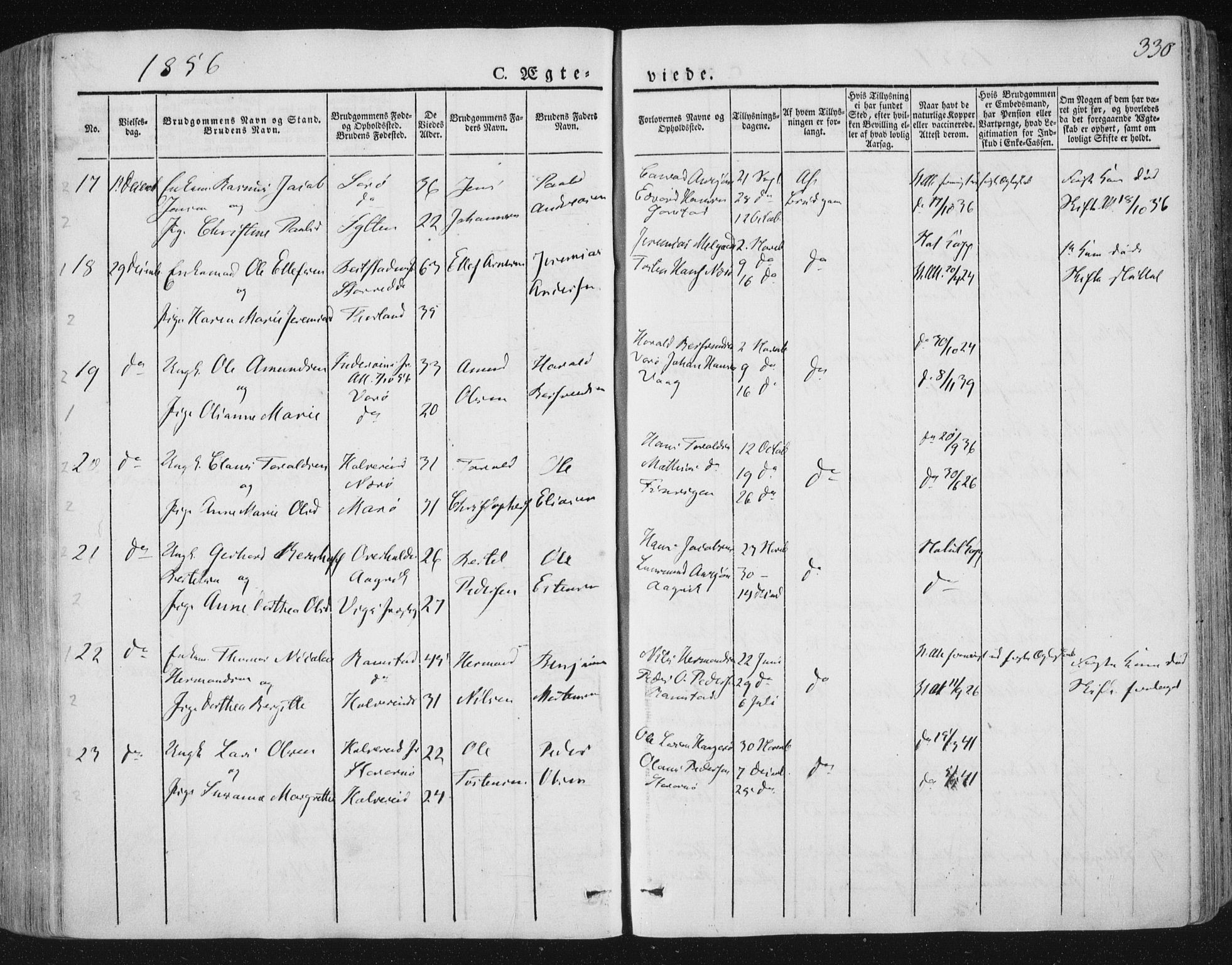 Ministerialprotokoller, klokkerbøker og fødselsregistre - Nord-Trøndelag, SAT/A-1458/784/L0669: Parish register (official) no. 784A04, 1829-1859, p. 330