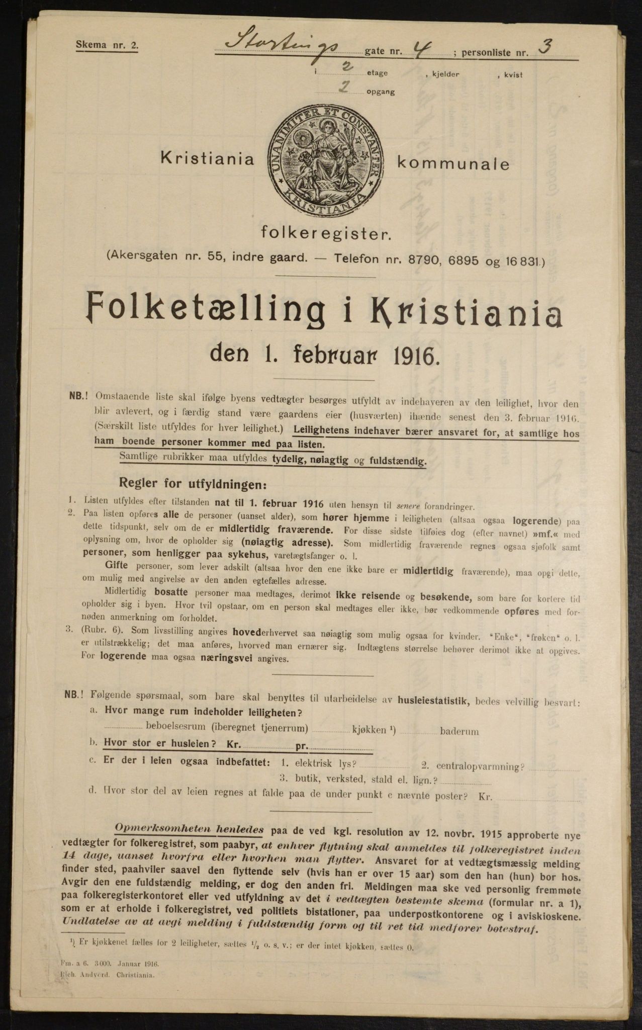 OBA, Municipal Census 1916 for Kristiania, 1916, p. 106286