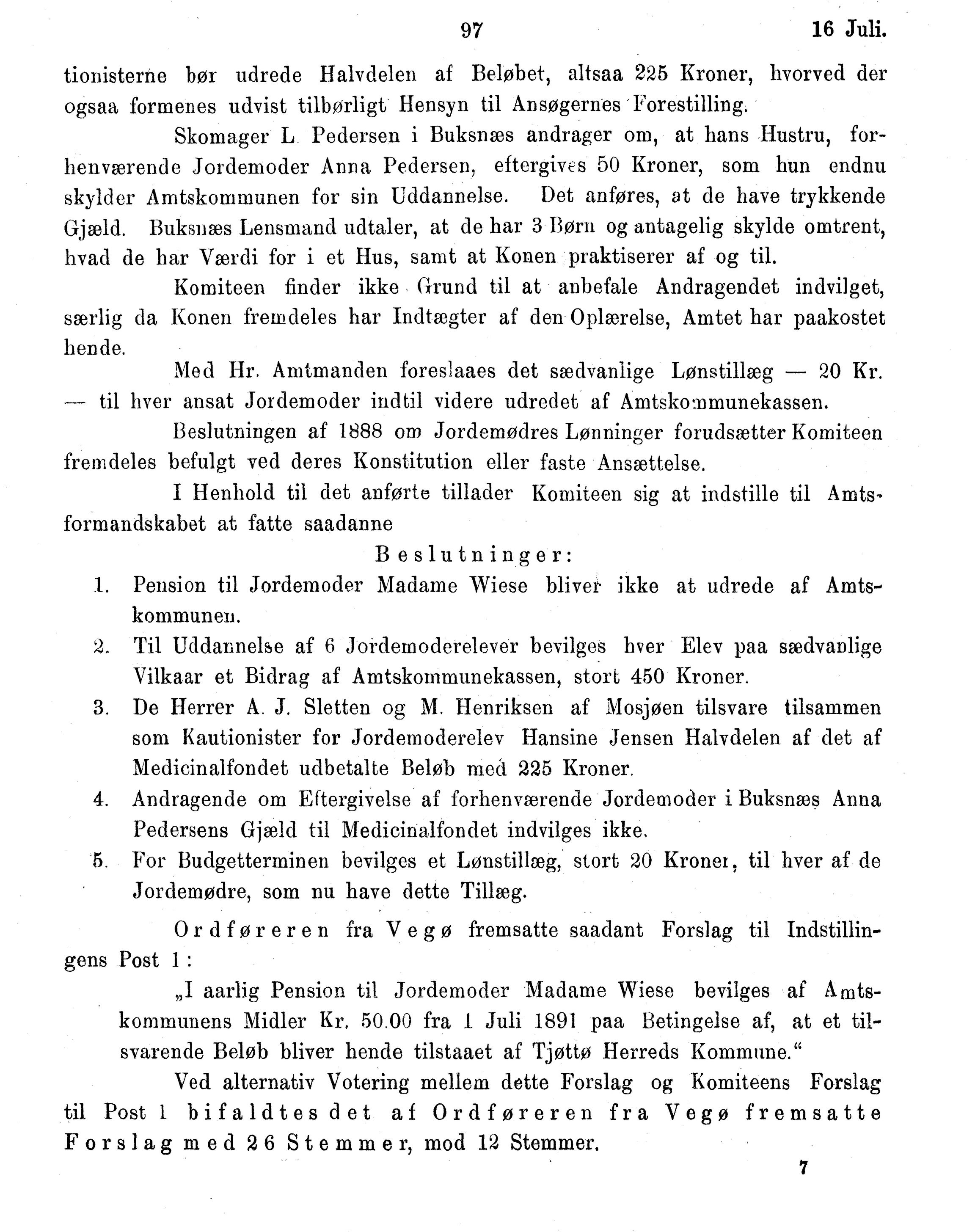 Nordland Fylkeskommune. Fylkestinget, AIN/NFK-17/176/A/Ac/L0016: Fylkestingsforhandlinger 1891-1893, 1891-1893