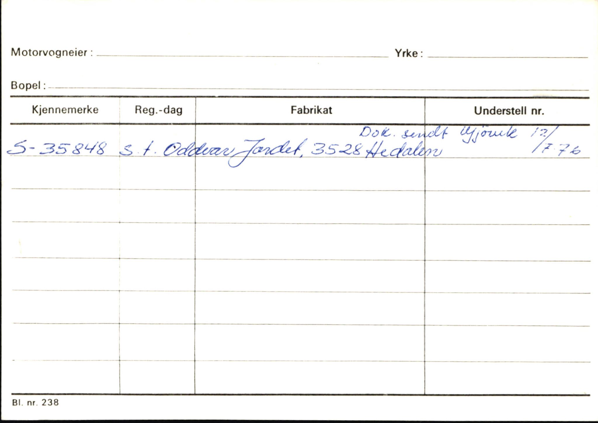 Statens vegvesen, Sogn og Fjordane vegkontor, AV/SAB-A-5301/4/F/L0146: Registerkort Årdal R-Å samt diverse kort, 1945-1975, p. 1500