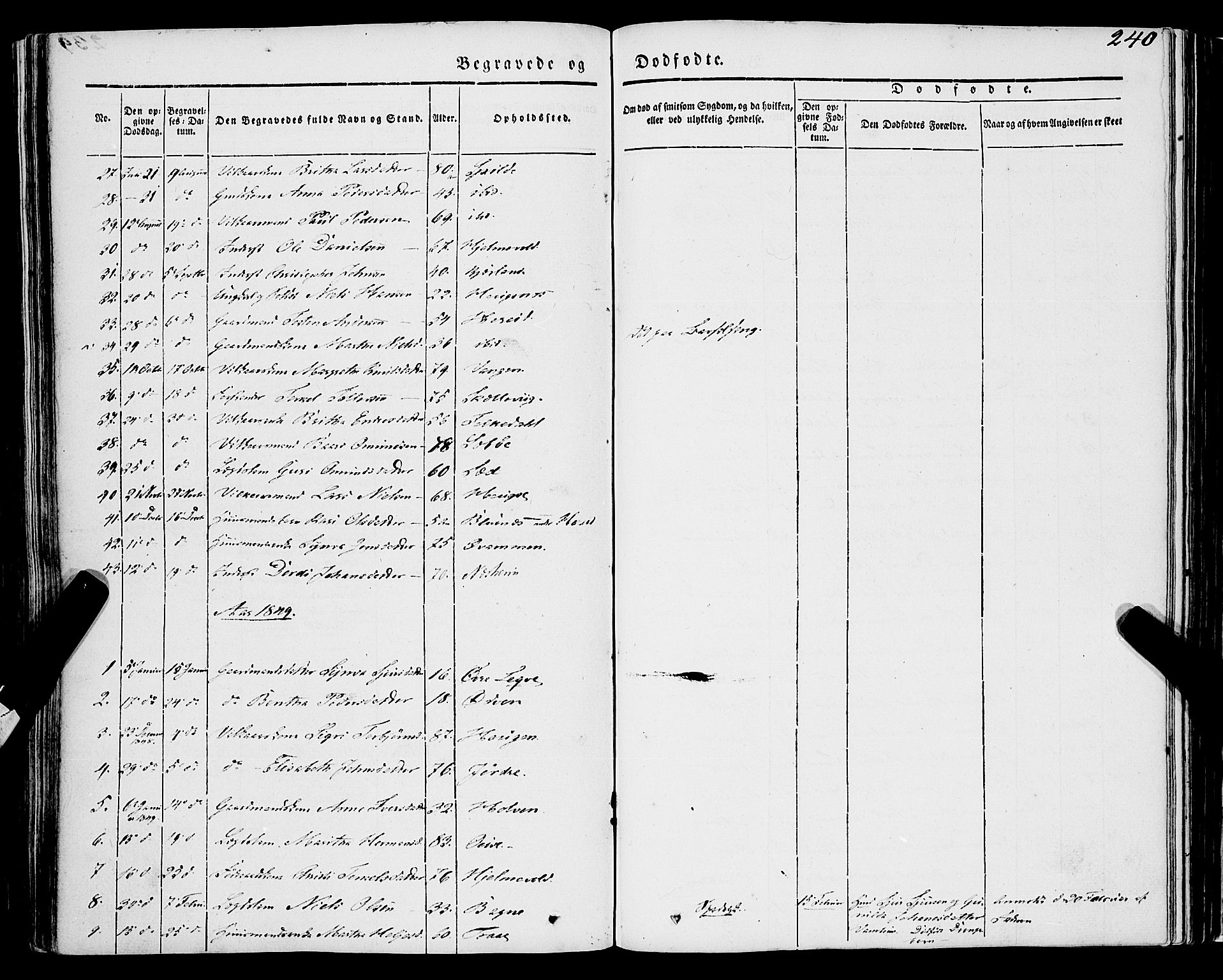 Ulvik sokneprestembete, SAB/A-78801/H/Haa: Parish register (official) no. A 12, 1839-1853, p. 240