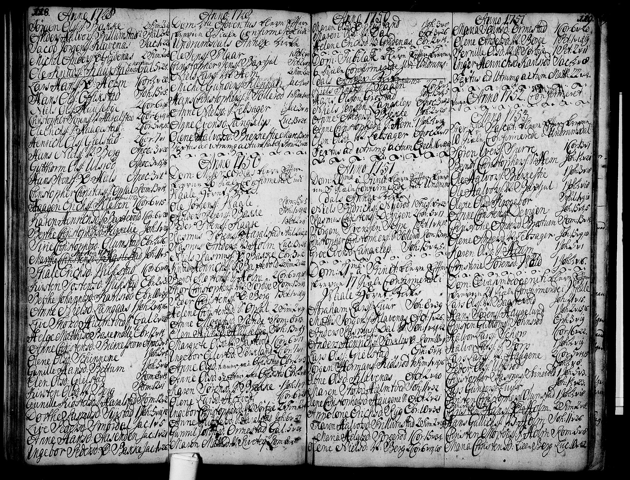 Våle kirkebøker, AV/SAKO-A-334/F/Fa/L0004: Parish register (official) no. I 4 /2, 1732-1773, p. 118-119