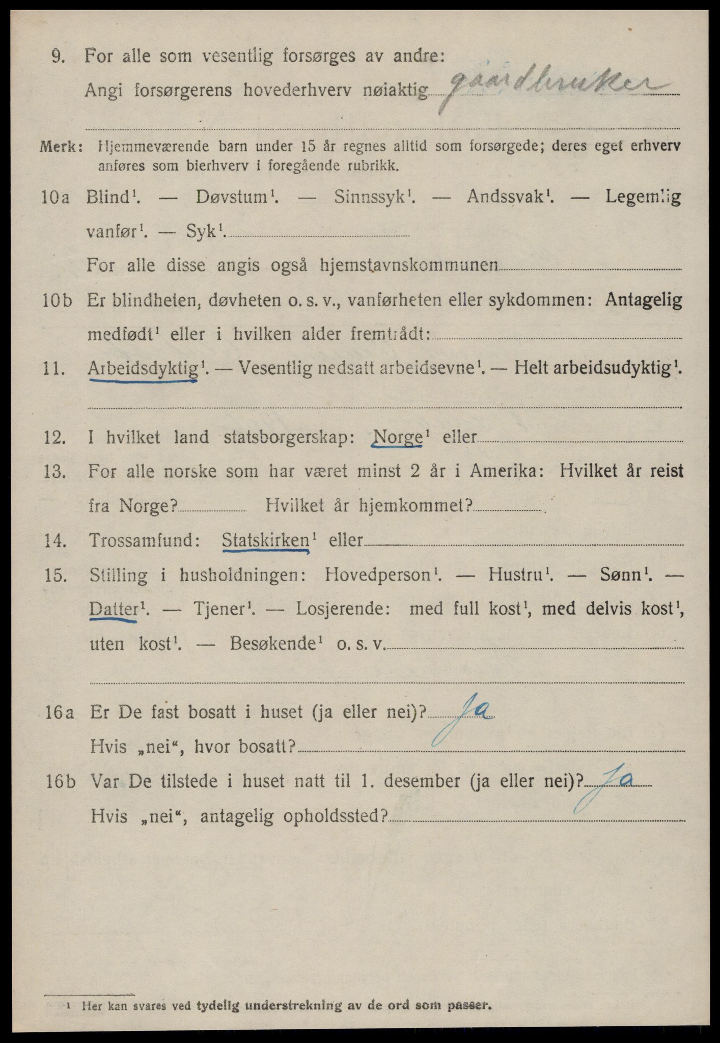 SAT, 1920 census for Borgund, 1920, p. 16339