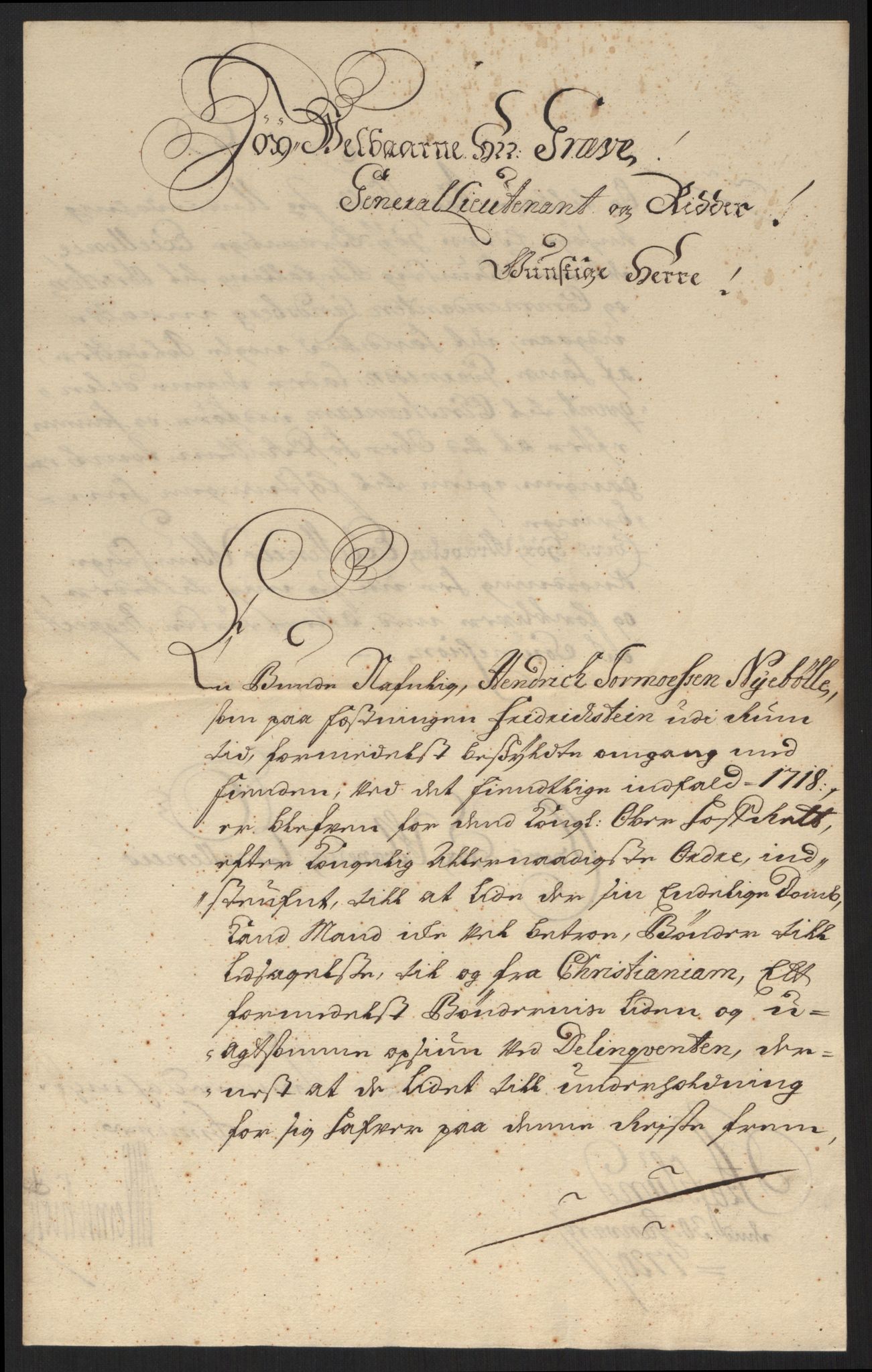 Kommanderende general (KG I) med Det norske krigsdirektorium, AV/RA-EA-5419/D/L0060: Stattholderens, stiftamtmenns og amtmenns brev, 1720-1730, p. 25