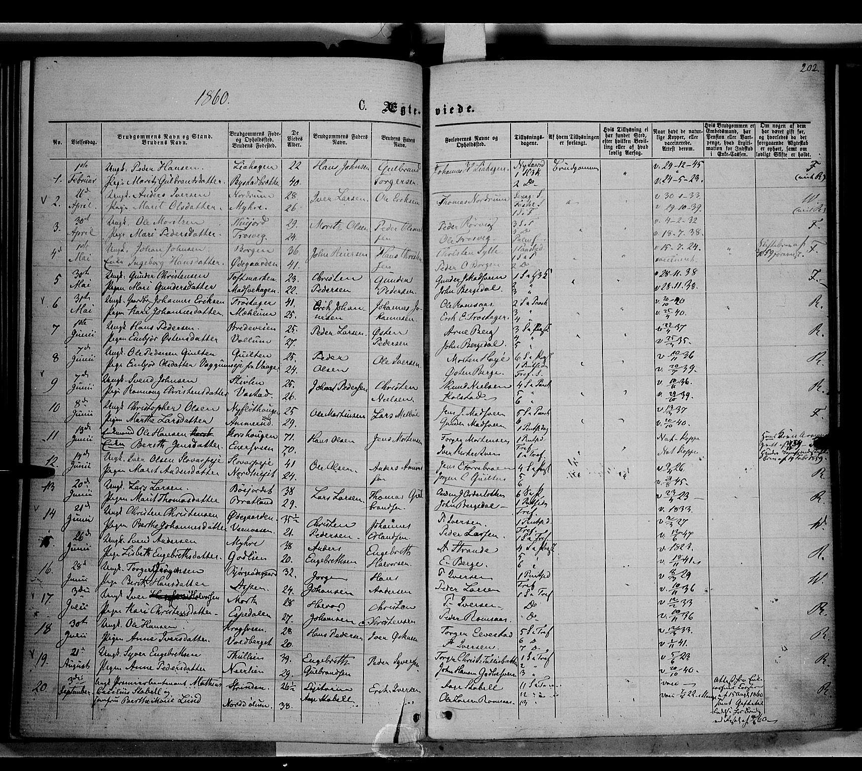 Ringebu prestekontor, AV/SAH-PREST-082/H/Ha/Haa/L0007: Parish register (official) no. 7, 1860-1877, p. 202