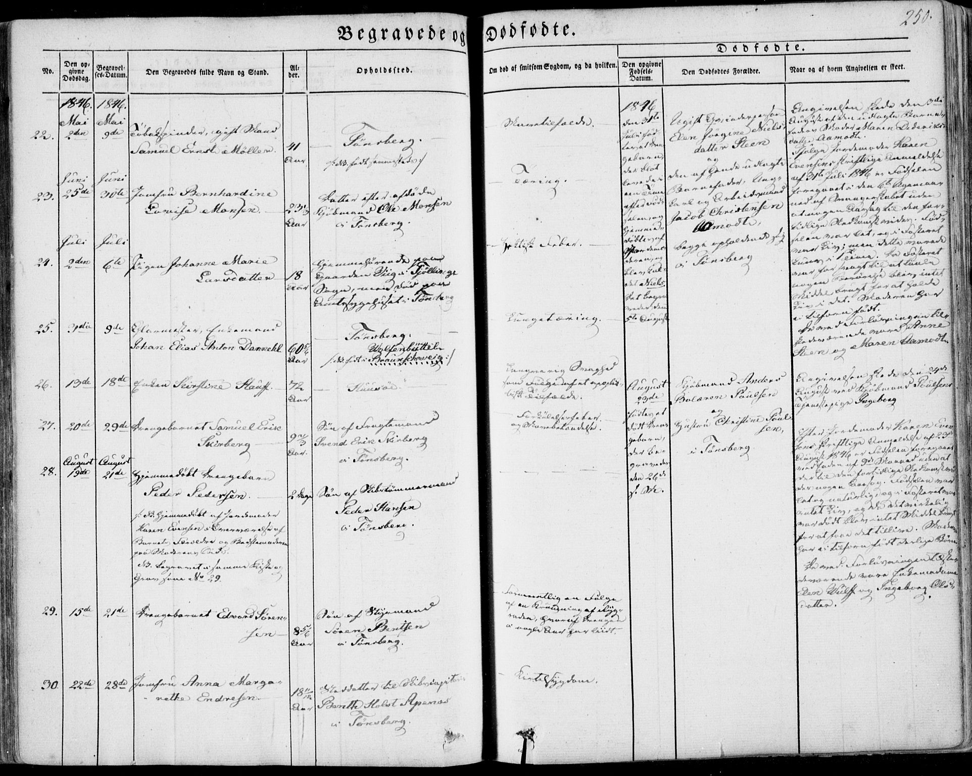 Tønsberg kirkebøker, AV/SAKO-A-330/F/Fa/L0007: Parish register (official) no. I 7, 1845-1854, p. 250