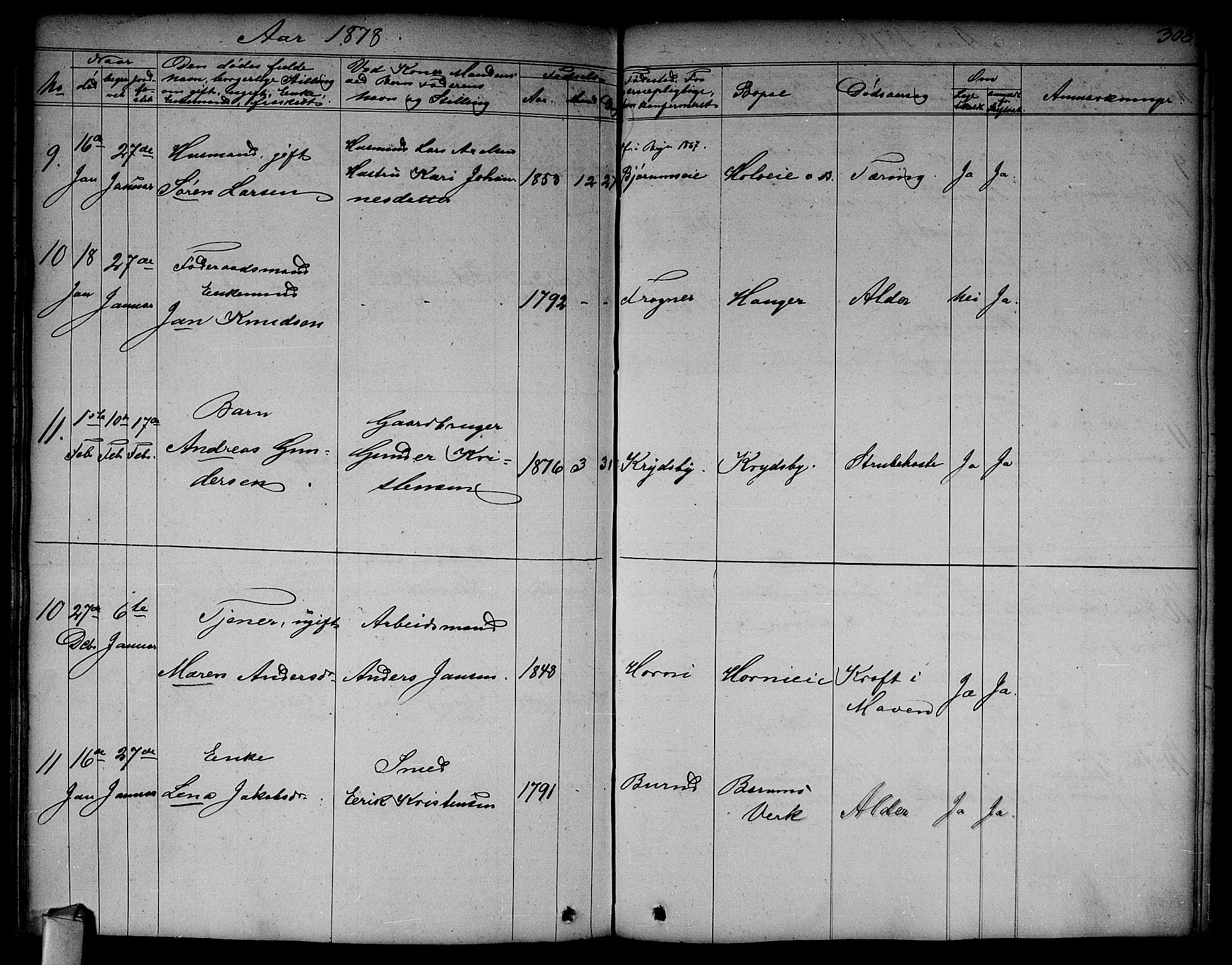 Asker prestekontor Kirkebøker, AV/SAO-A-10256a/F/Fa/L0011: Parish register (official) no. I 11, 1825-1878, p. 308