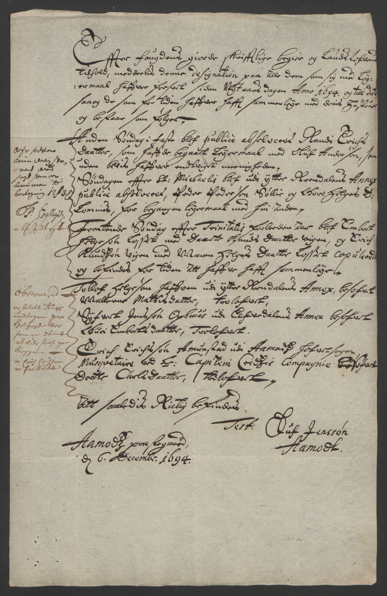 Rentekammeret inntil 1814, Reviderte regnskaper, Fogderegnskap, AV/RA-EA-4092/R13/L0832: Fogderegnskap Solør, Odal og Østerdal, 1694, p. 134