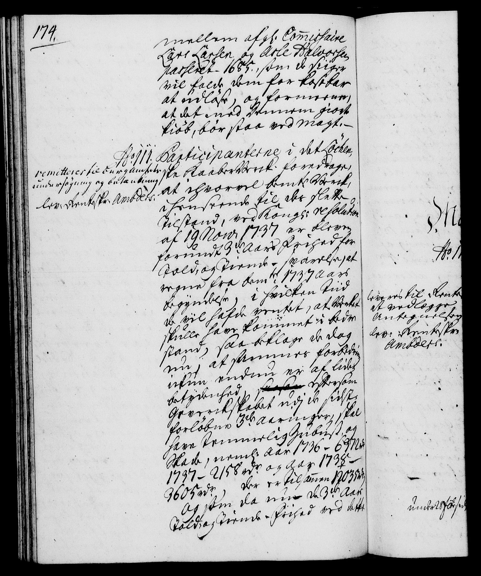 Rentekammeret, Kammerkanselliet, AV/RA-EA-3111/G/Gh/Gha/L0021: Norsk ekstraktmemorialprotokoll (merket RK 53.66), 1739, p. 174