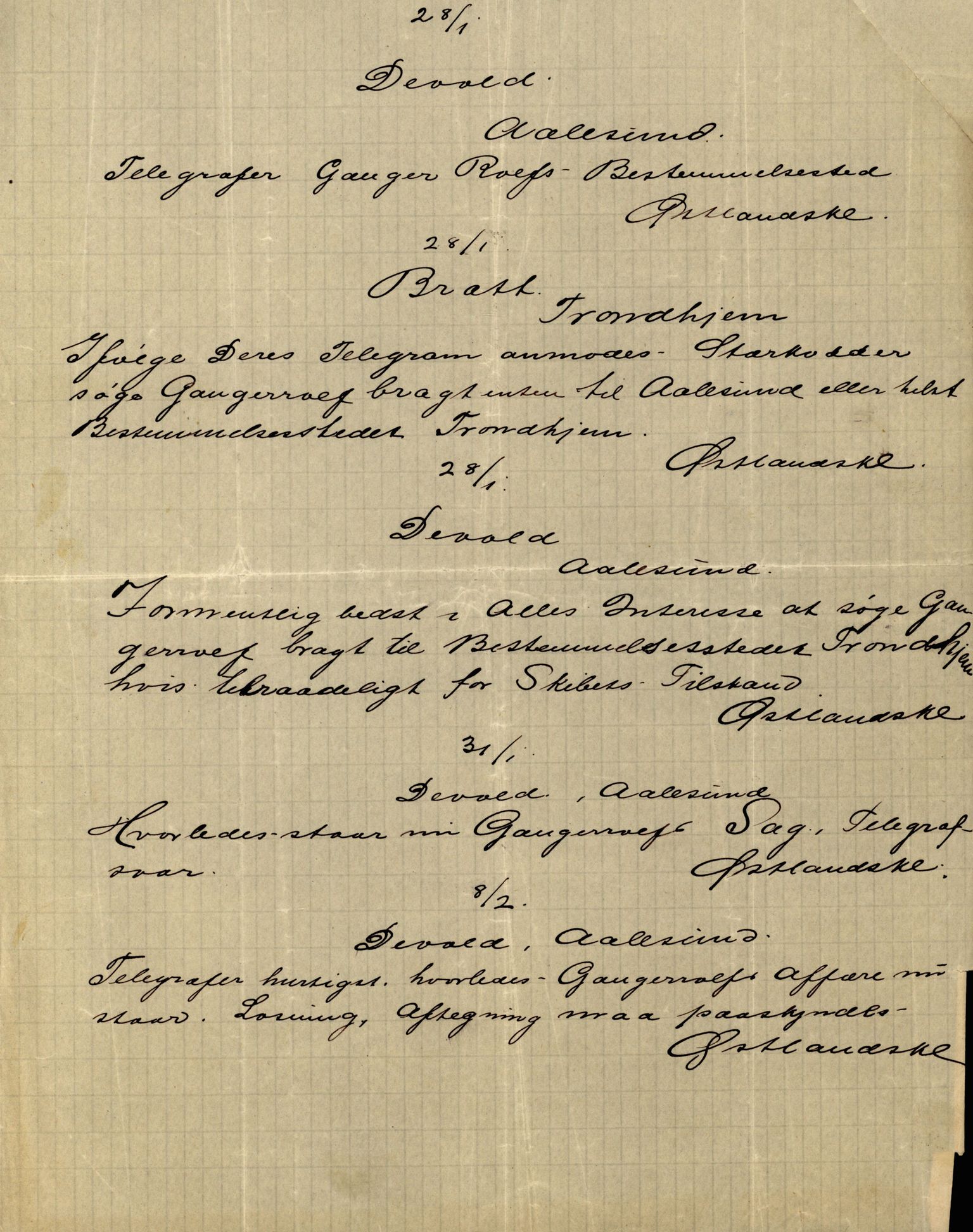 Pa 63 - Østlandske skibsassuranceforening, VEMU/A-1079/G/Ga/L0017/0011: Havaridokumenter / Andover, Amicitia, Bratsberg, Ganger Rolf, 1884, p. 57