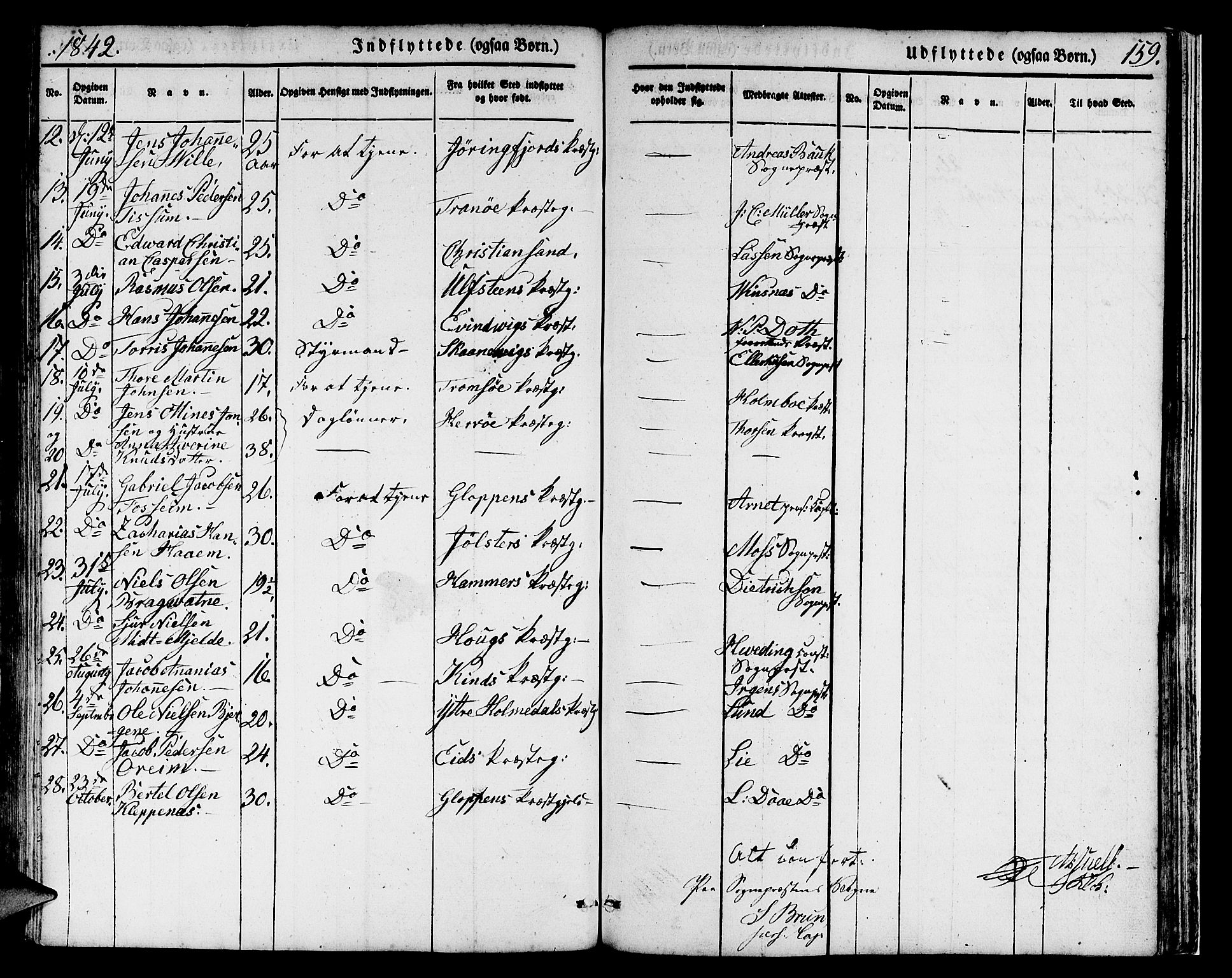Domkirken sokneprestembete, SAB/A-74801/H/Hab/L0029: Parish register (copy) no. D 1, 1839-1857, p. 159
