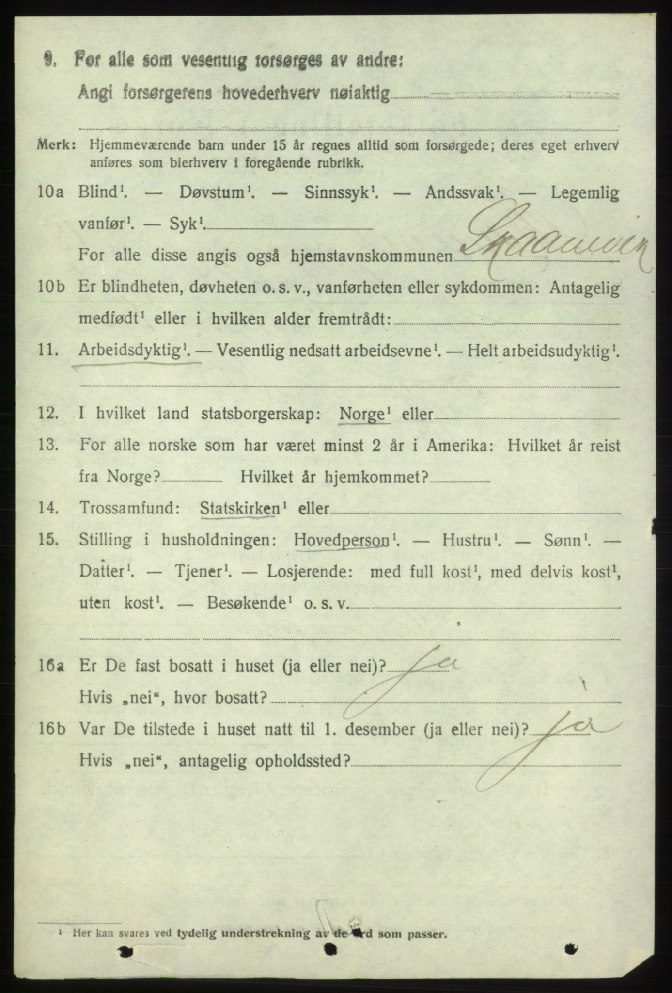 SAB, 1920 census for Skånevik, 1920, p. 6822