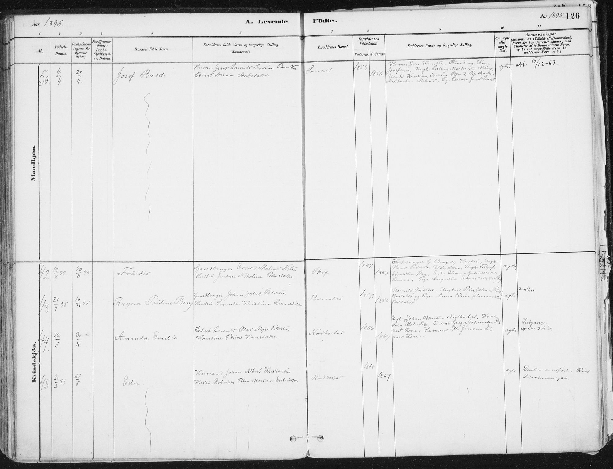 Ministerialprotokoller, klokkerbøker og fødselsregistre - Nordland, AV/SAT-A-1459/838/L0552: Parish register (official) no. 838A10, 1880-1910, p. 126