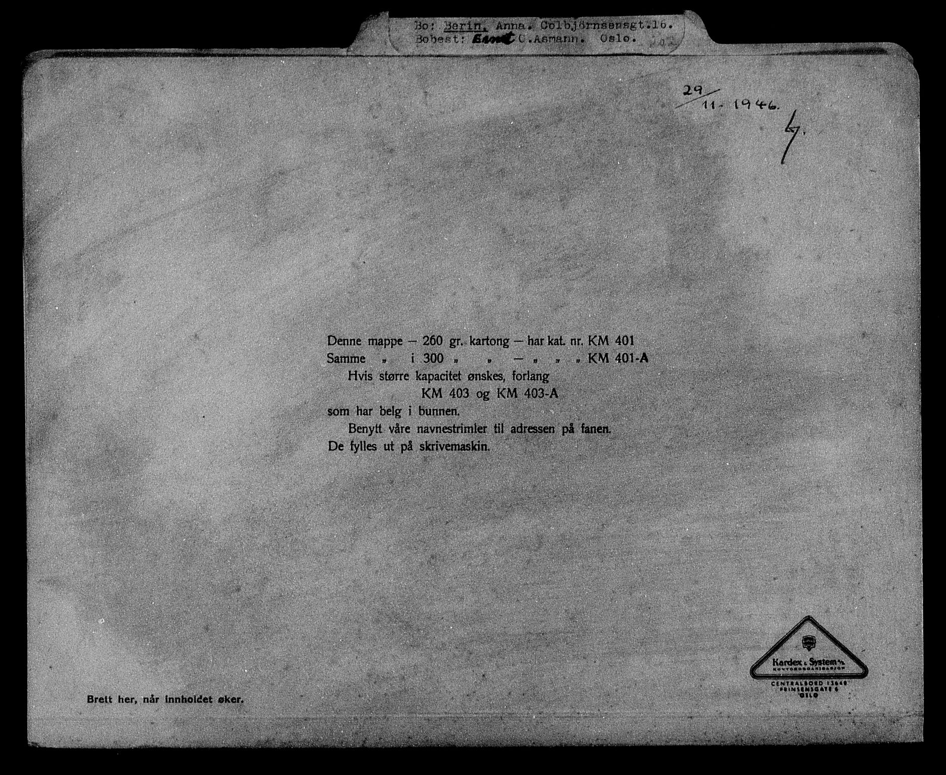 Justisdepartementet, Tilbakeføringskontoret for inndratte formuer, AV/RA-S-1564/H/Hc/Hcc/L0921: --, 1945-1947, p. 167