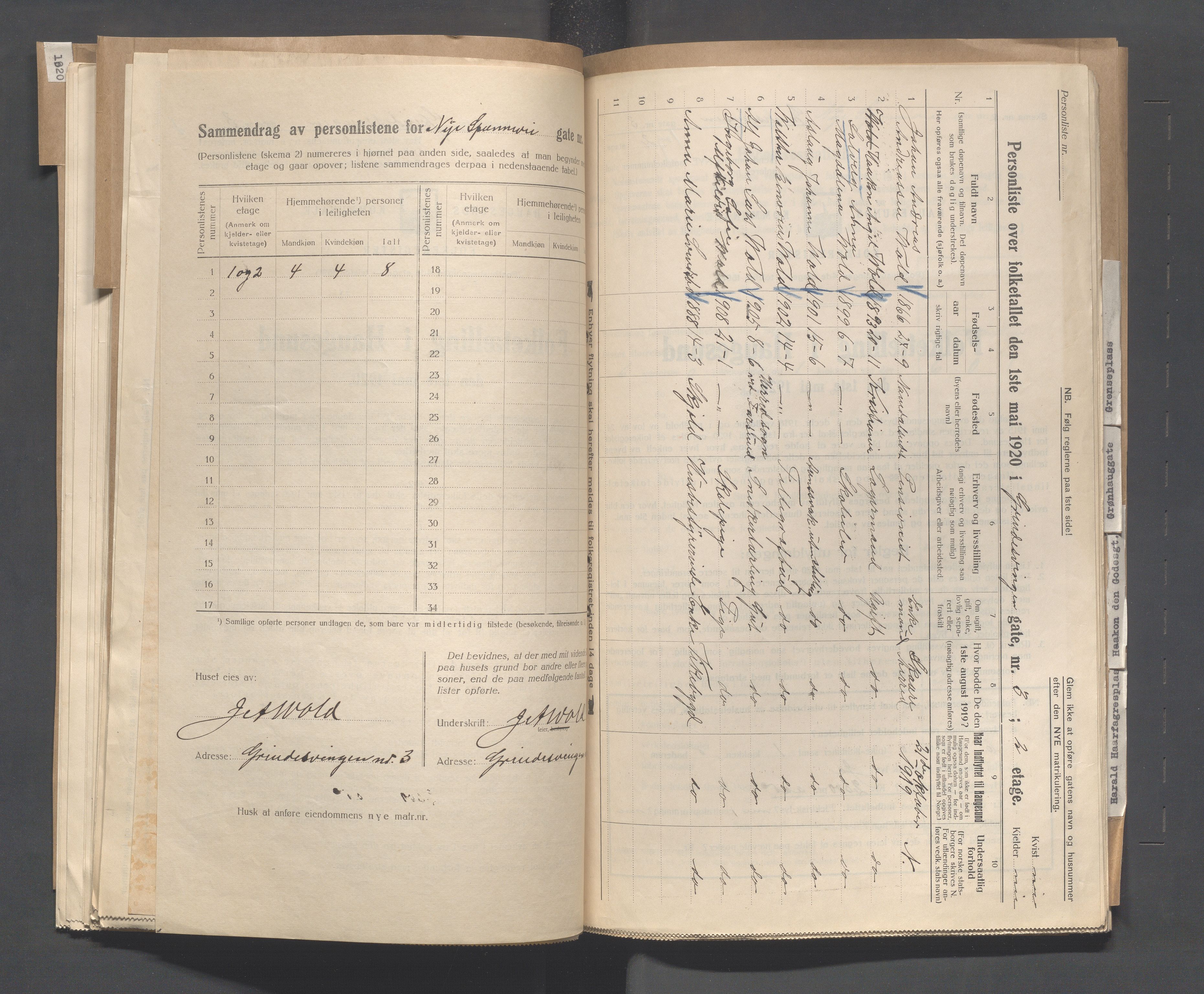 IKAR, Local census 1.5.1920 for Haugesund, 1920, p. 1066