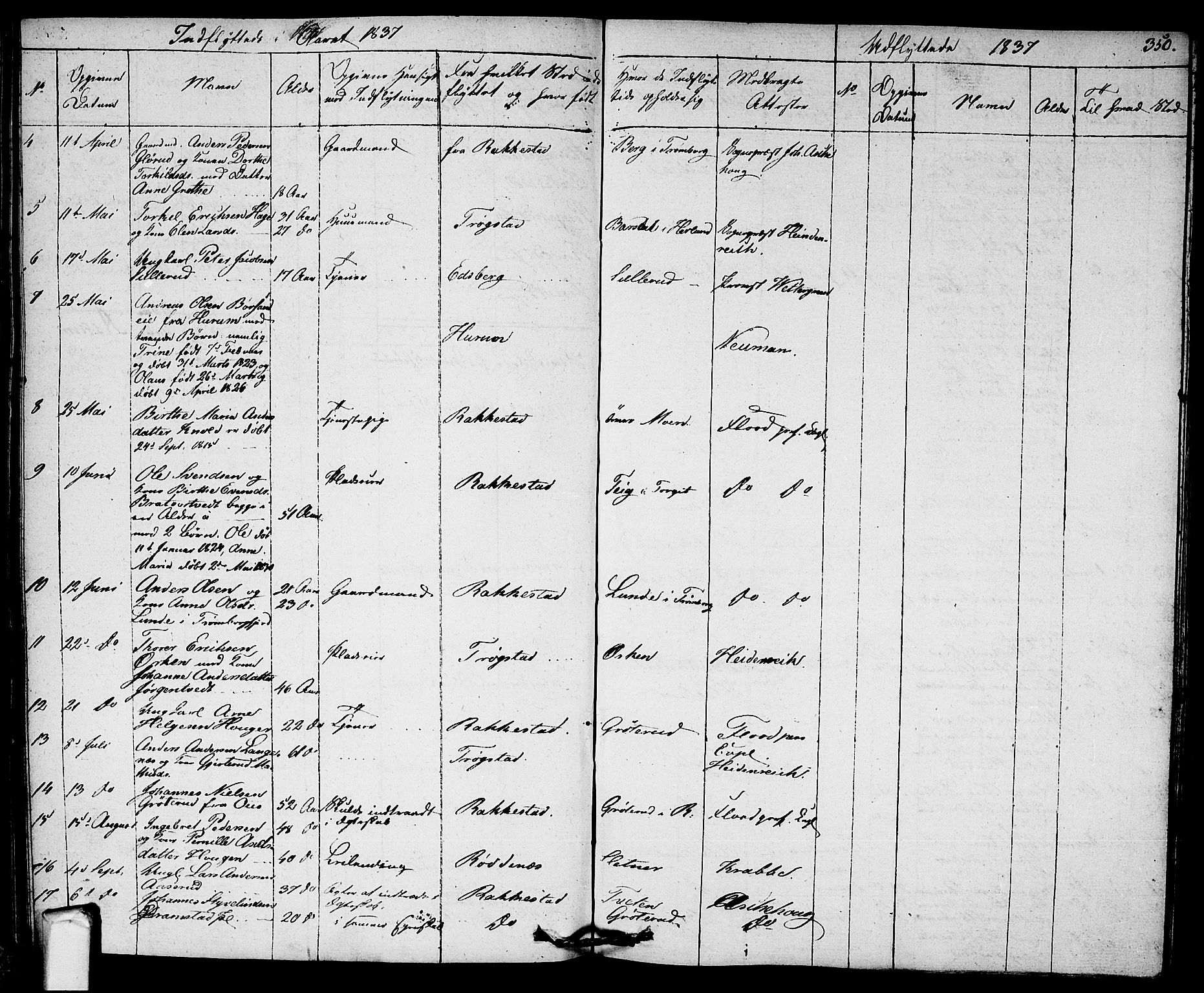 Eidsberg prestekontor Kirkebøker, AV/SAO-A-10905/F/Fa/L0008: Parish register (official) no. I 8, 1832-1848, p. 350