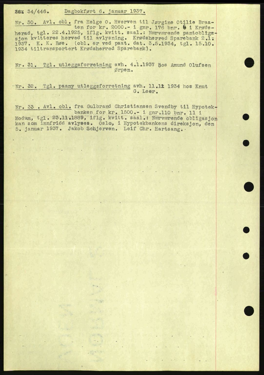 Eiker, Modum og Sigdal sorenskriveri, SAKO/A-123/G/Ga/Gab/L0034: Mortgage book no. A4, 1936-1937, Diary no: : 30/1937