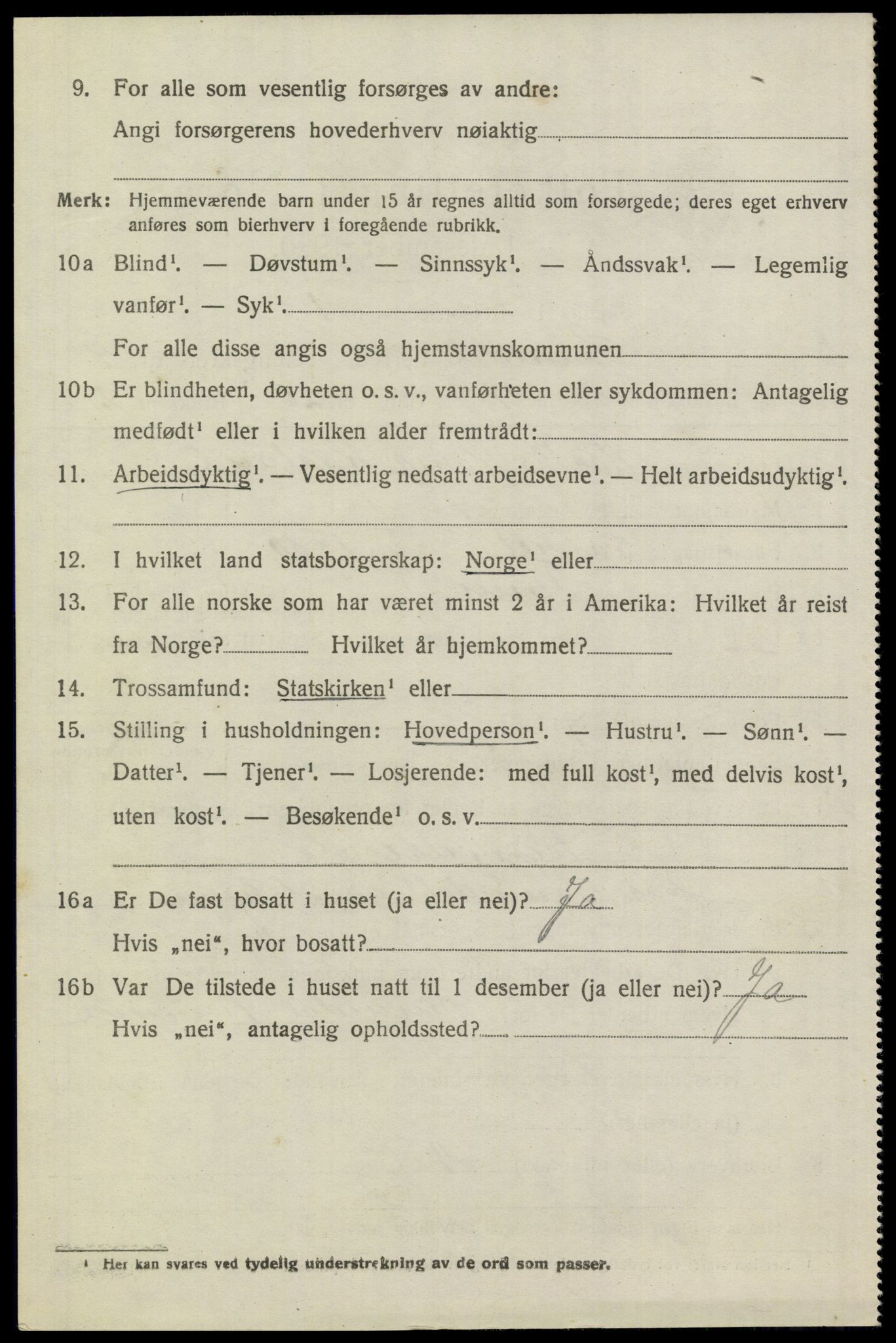 SAKO, 1920 census for Sannidal, 1920, p. 3342