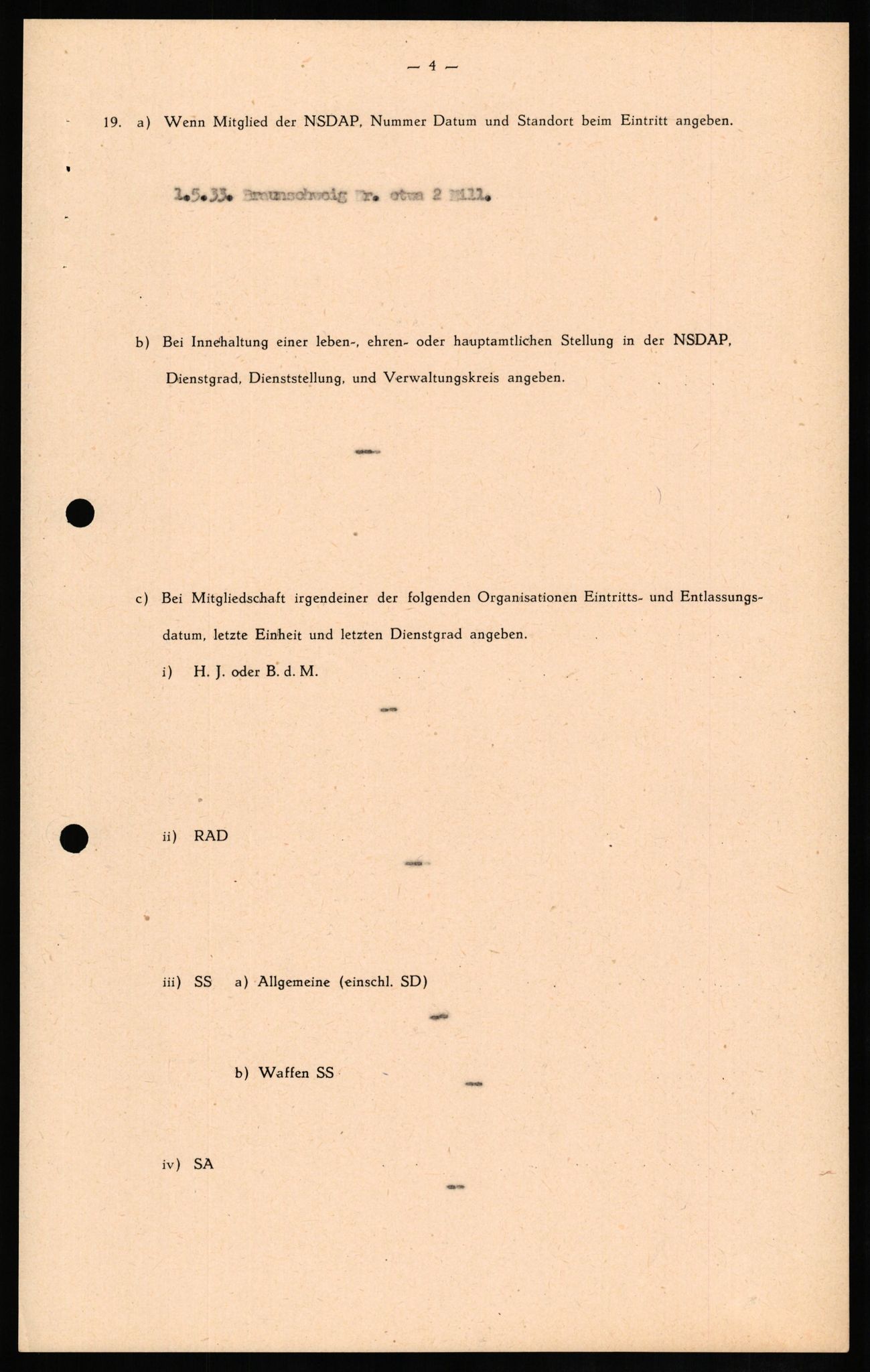 Forsvaret, Forsvarets overkommando II, RA/RAFA-3915/D/Db/L0014: CI Questionaires. Tyske okkupasjonsstyrker i Norge. Tyskere., 1945-1946, p. 444