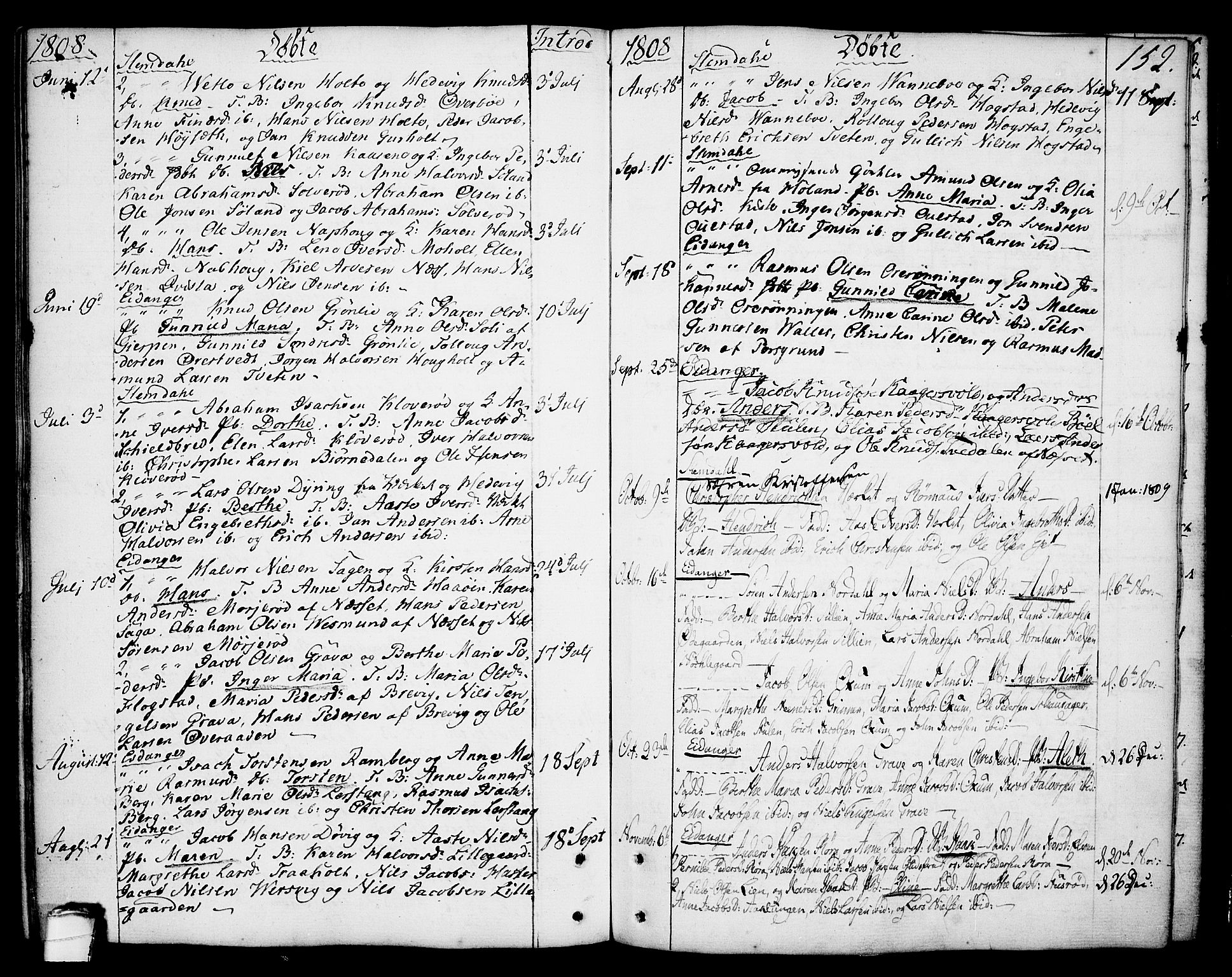 Eidanger kirkebøker, AV/SAKO-A-261/F/Fa/L0006: Parish register (official) no. 6, 1764-1814, p. 152